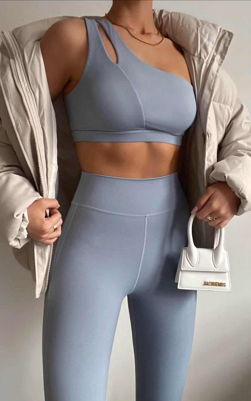 Vienna Bra - One Shoulder Sports Bra in Blue