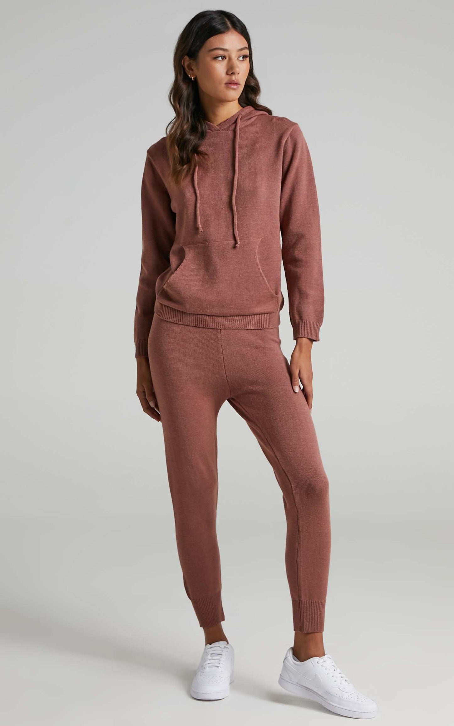 Imogen Knit Hoodie in Rust