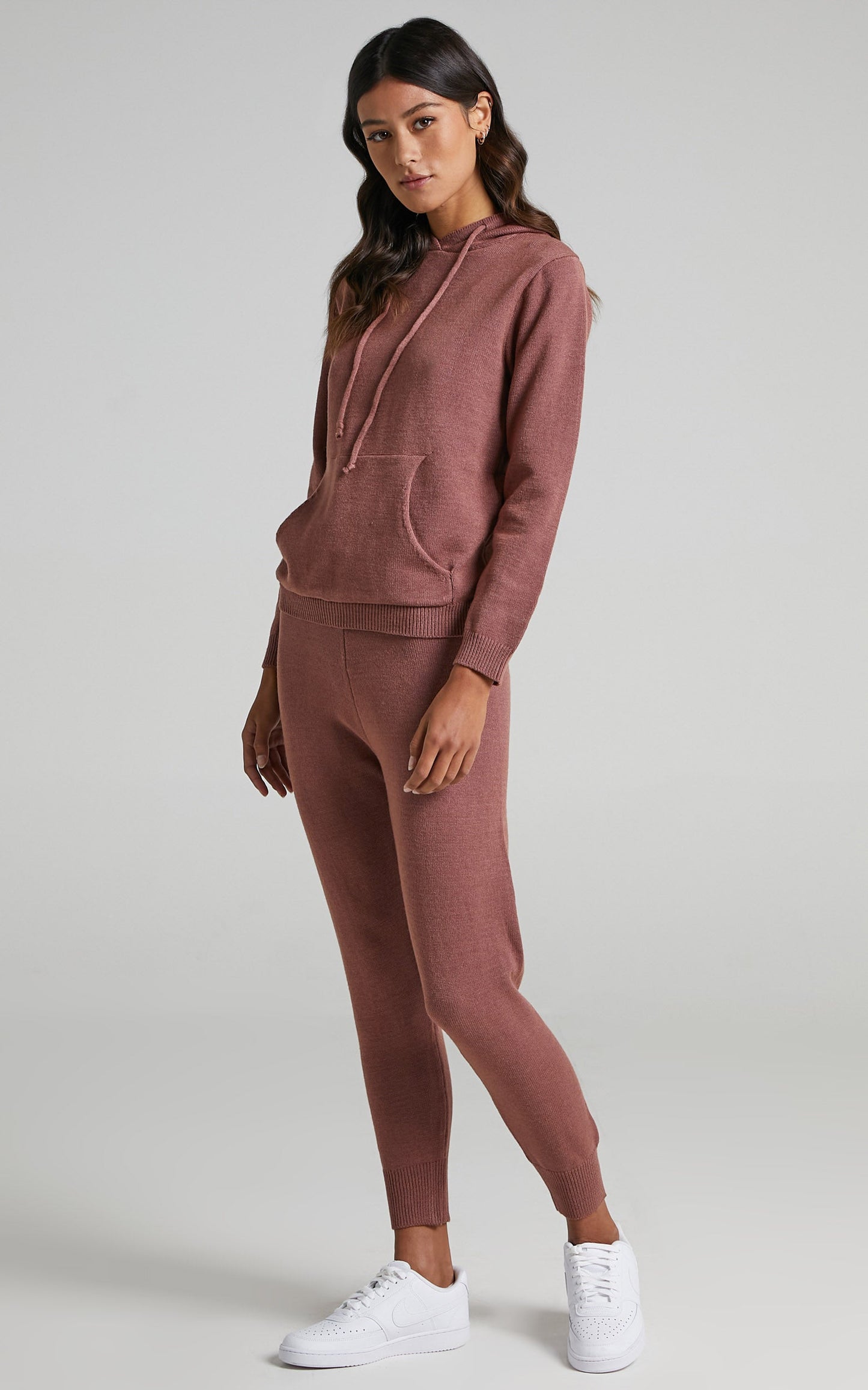 Imogen Knit Hoodie in Rust