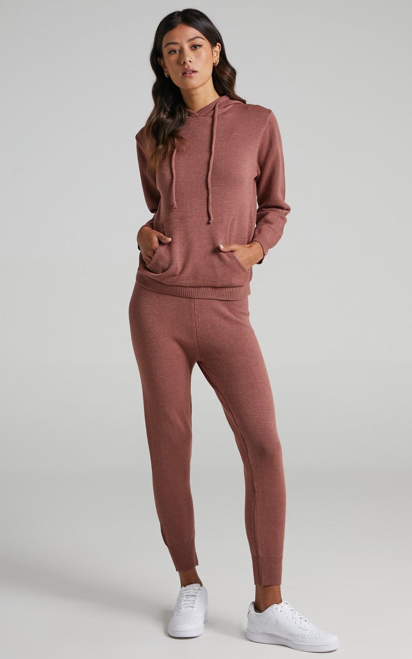Imogen Knit Joggers in Rust