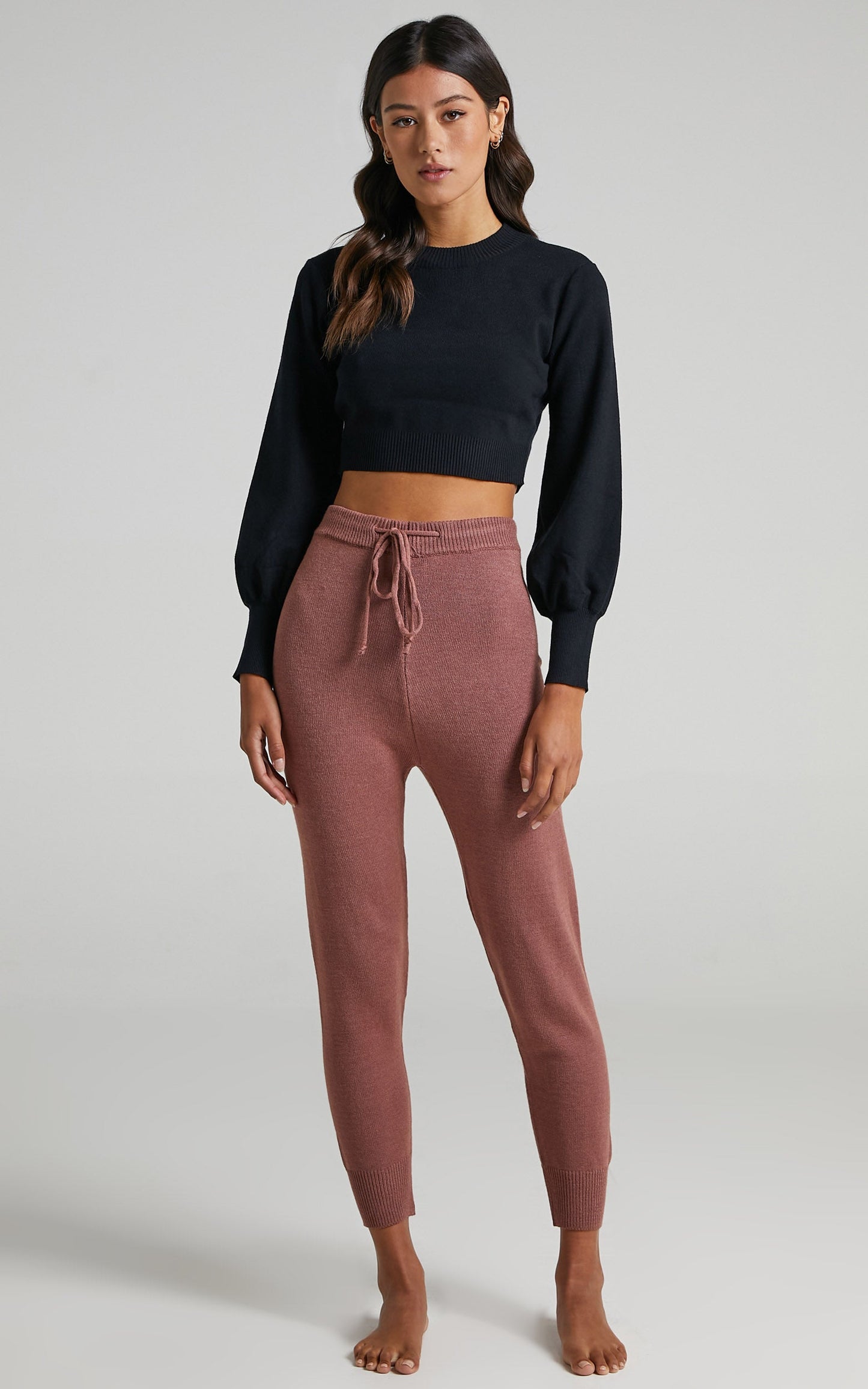 Imogen Knit Joggers in Rust