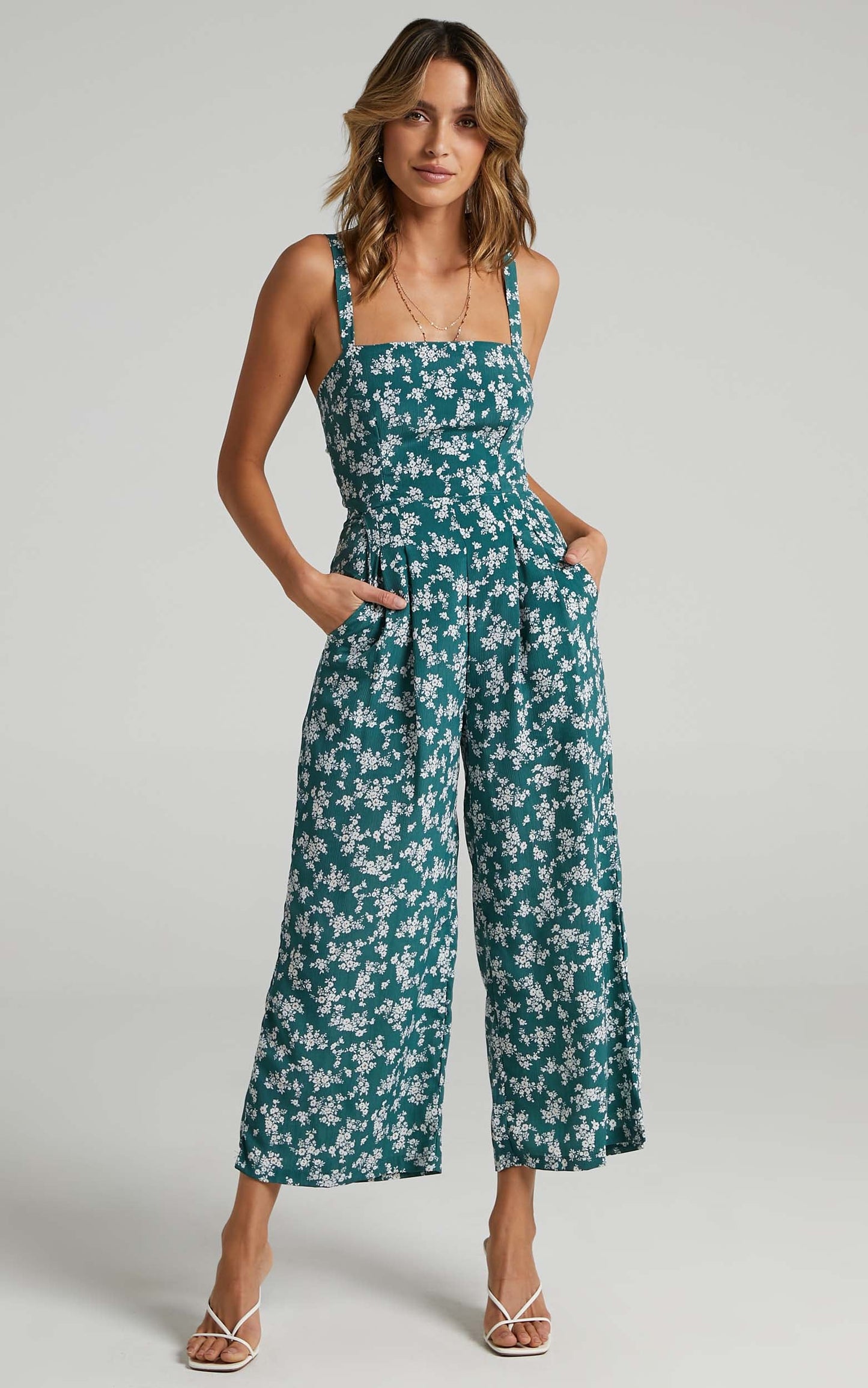 In Your Soul Jumpsuit in Sage Floral