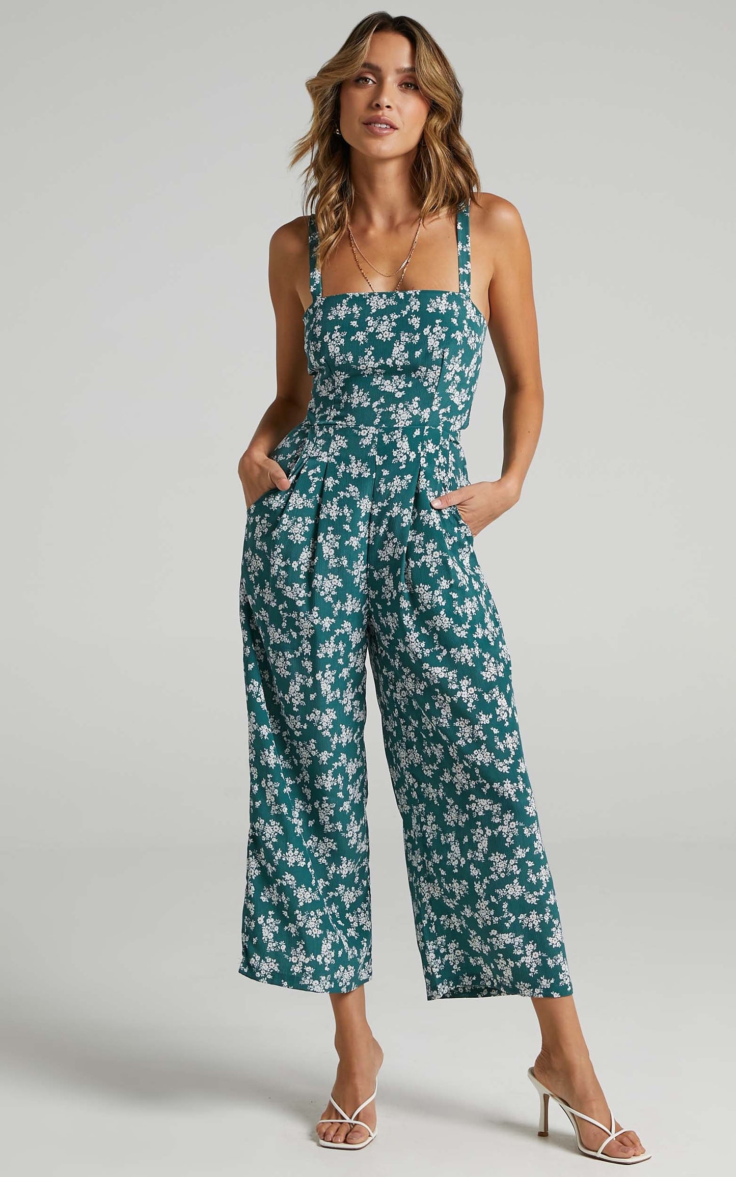 In Your Soul Jumpsuit in Sage Floral
