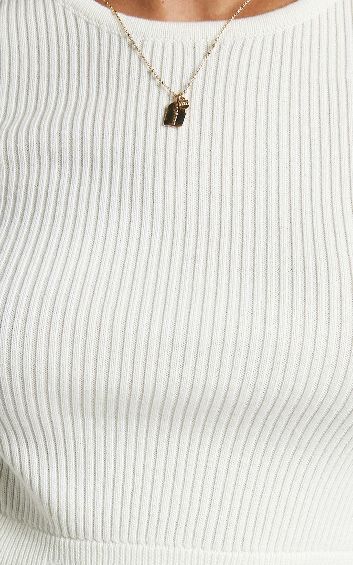 Isador Top -  Button Detail Knit Top in Winter White