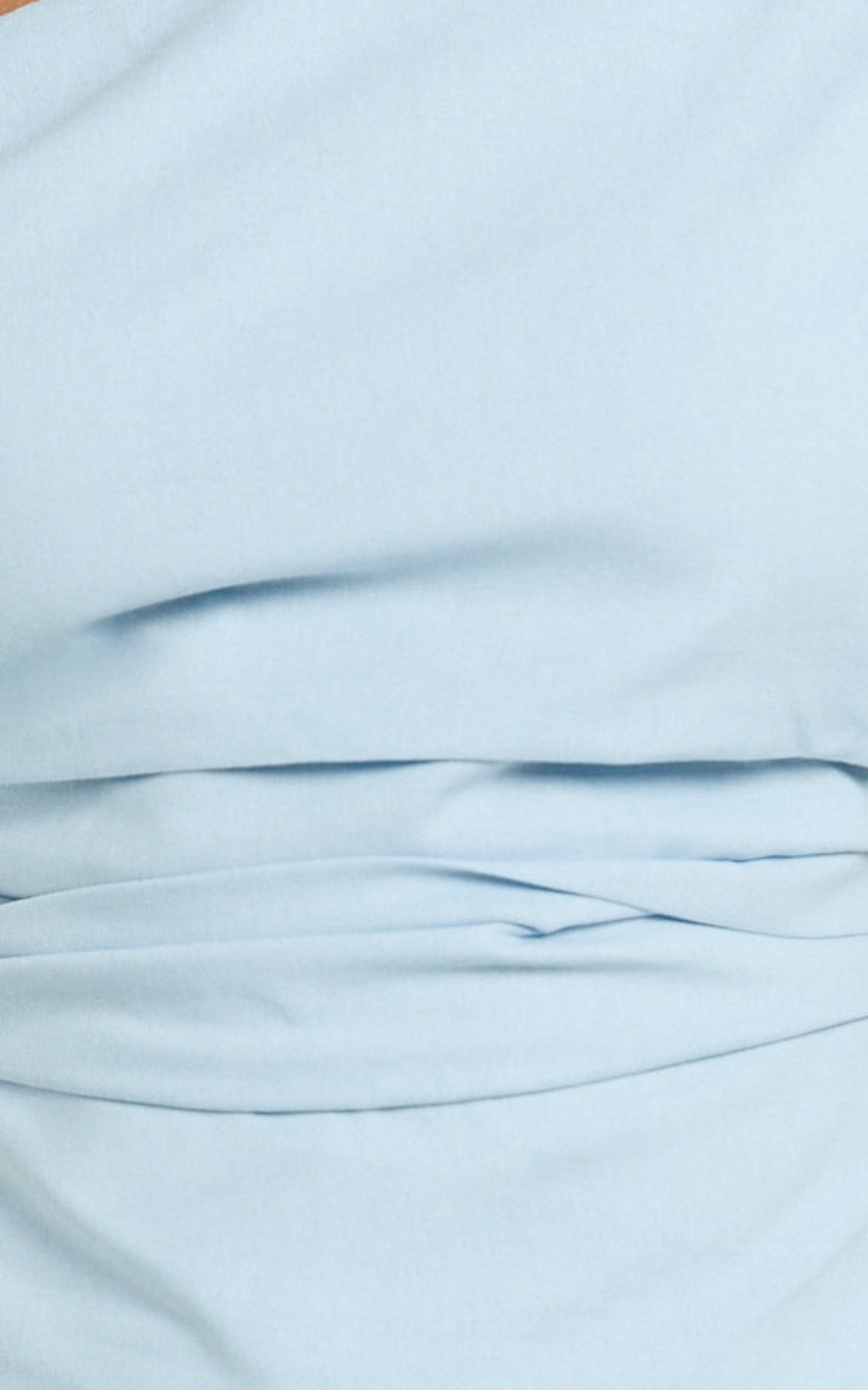 Ivy Top - Linen Off Shoulder Tie Top in Pale Blue