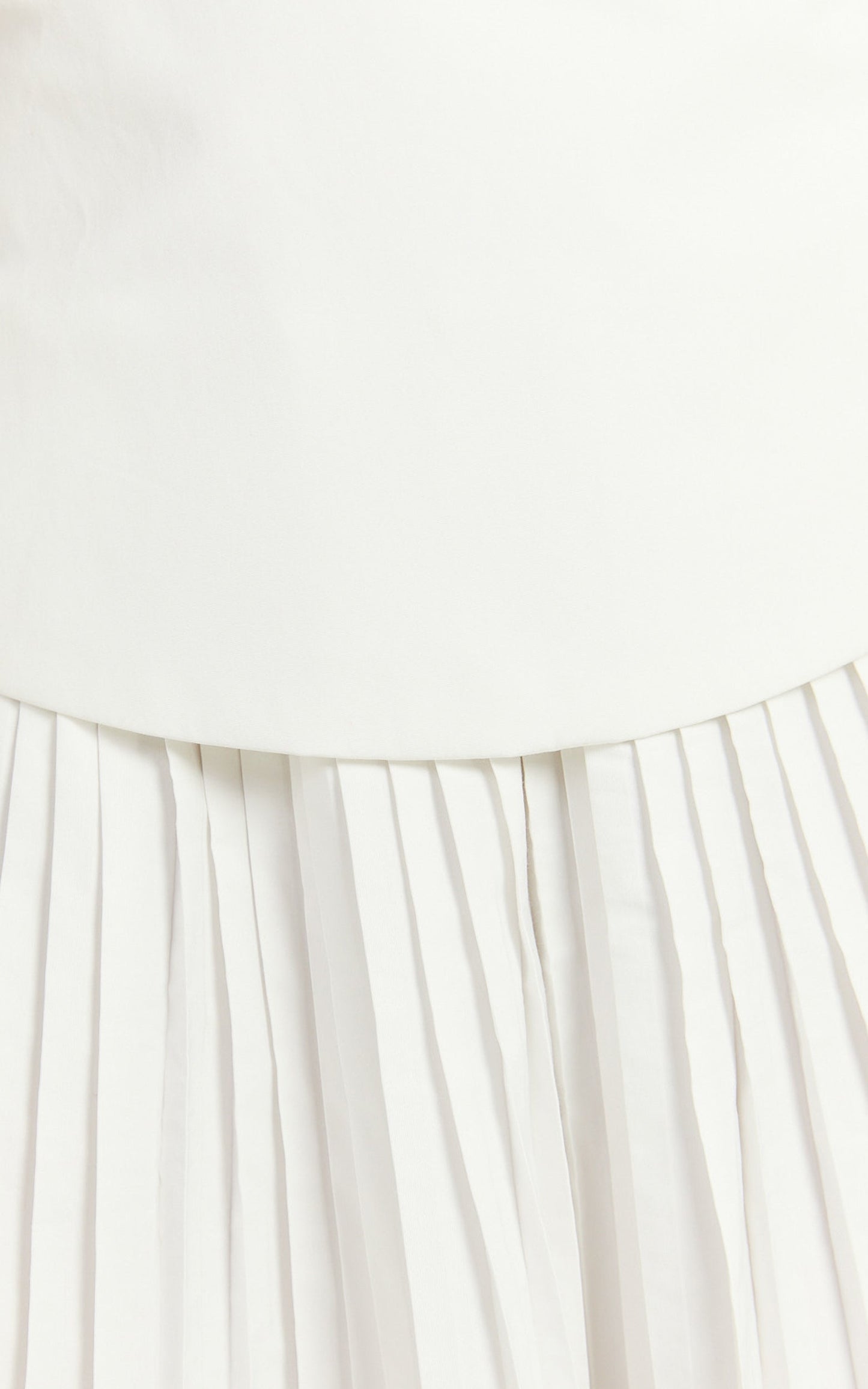 Izara Mini Dress - Off Shoulder Pleated Dress in Off White