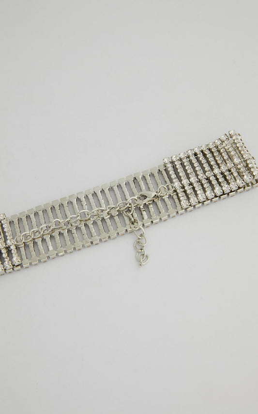 Jacy Diamante Choker in Silver