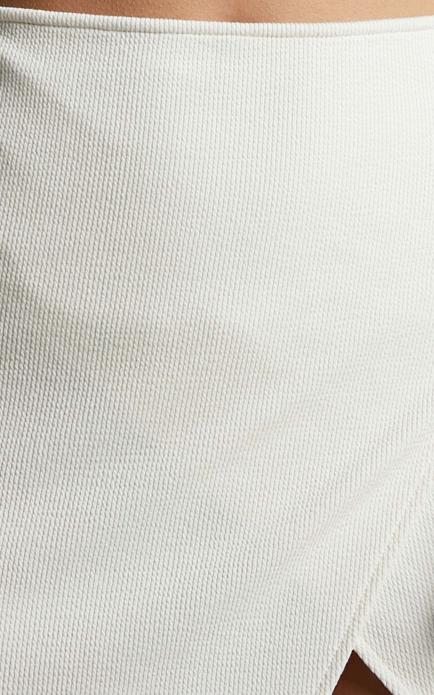 Jadine Midi Skirt - Wrap Front Skirt in Cream
