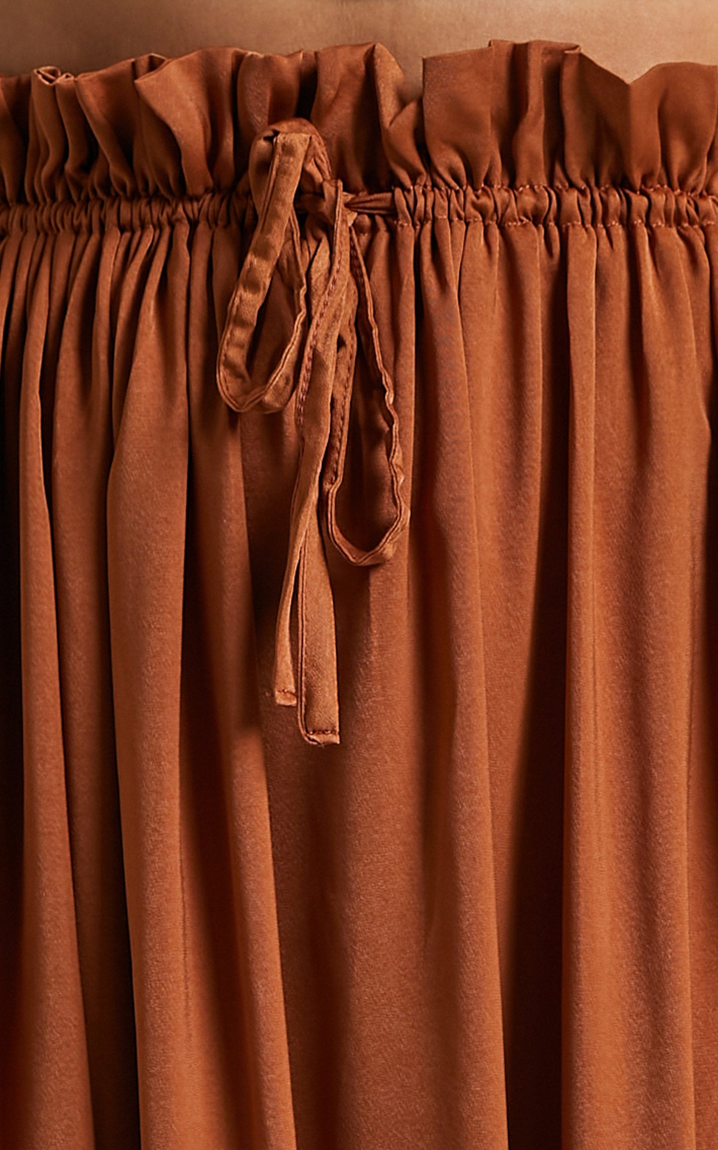 Jakie Maxi Pleated Skirt in Rust