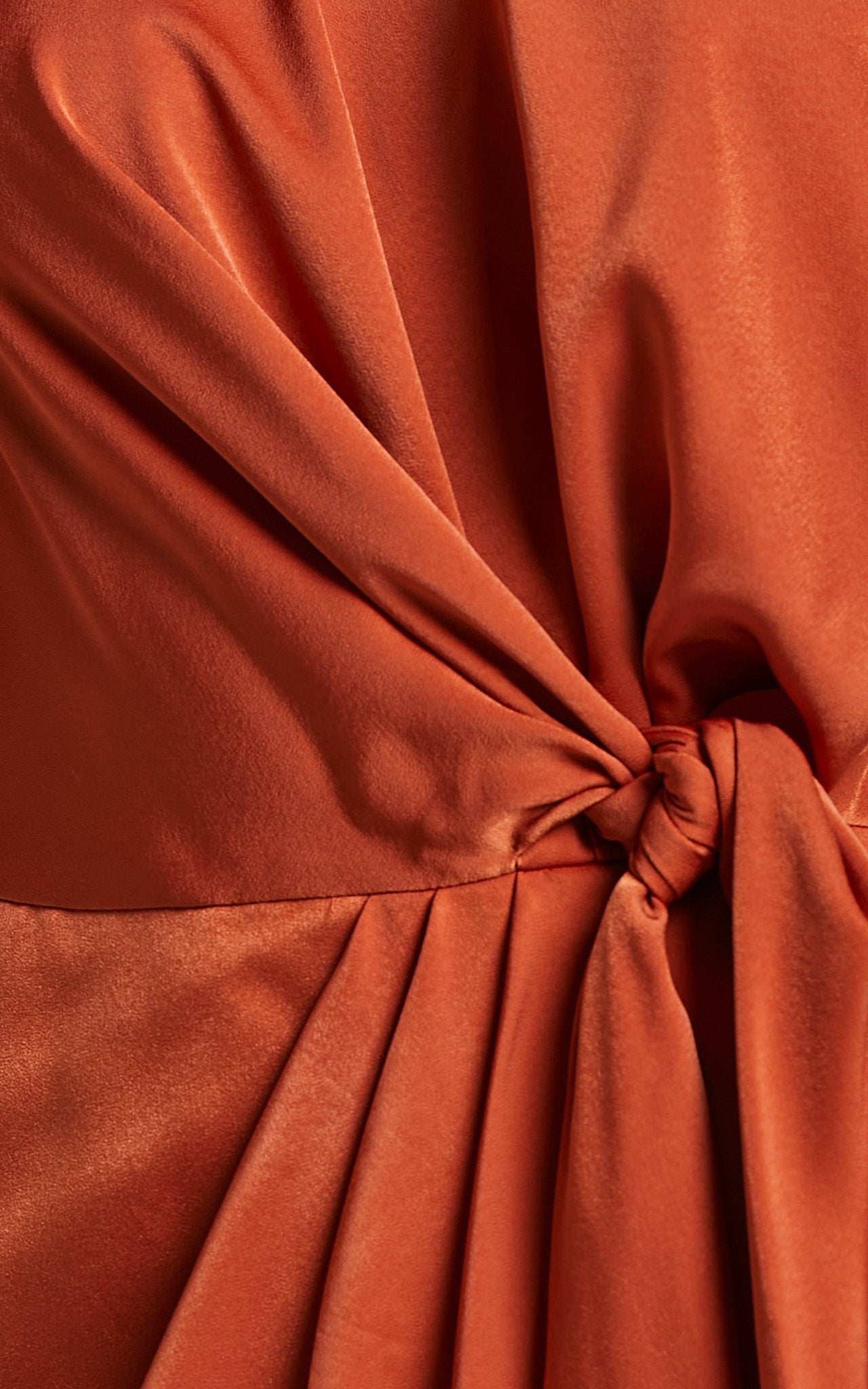 Janae Midi Dress - One Shoulder 3/4 Sleeve Wrap in Copper