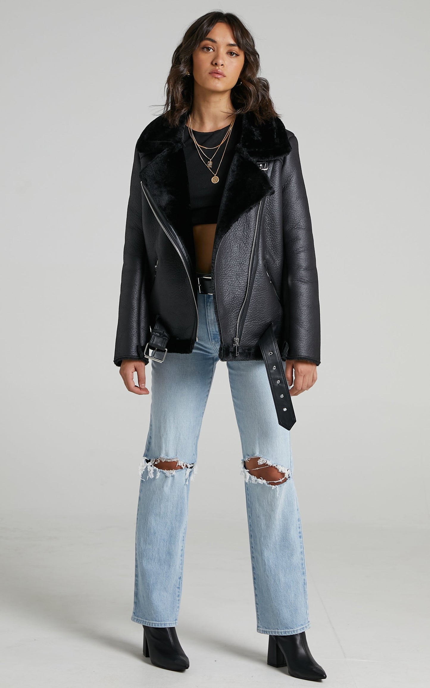 Janette Jacket in Black Leatherette
