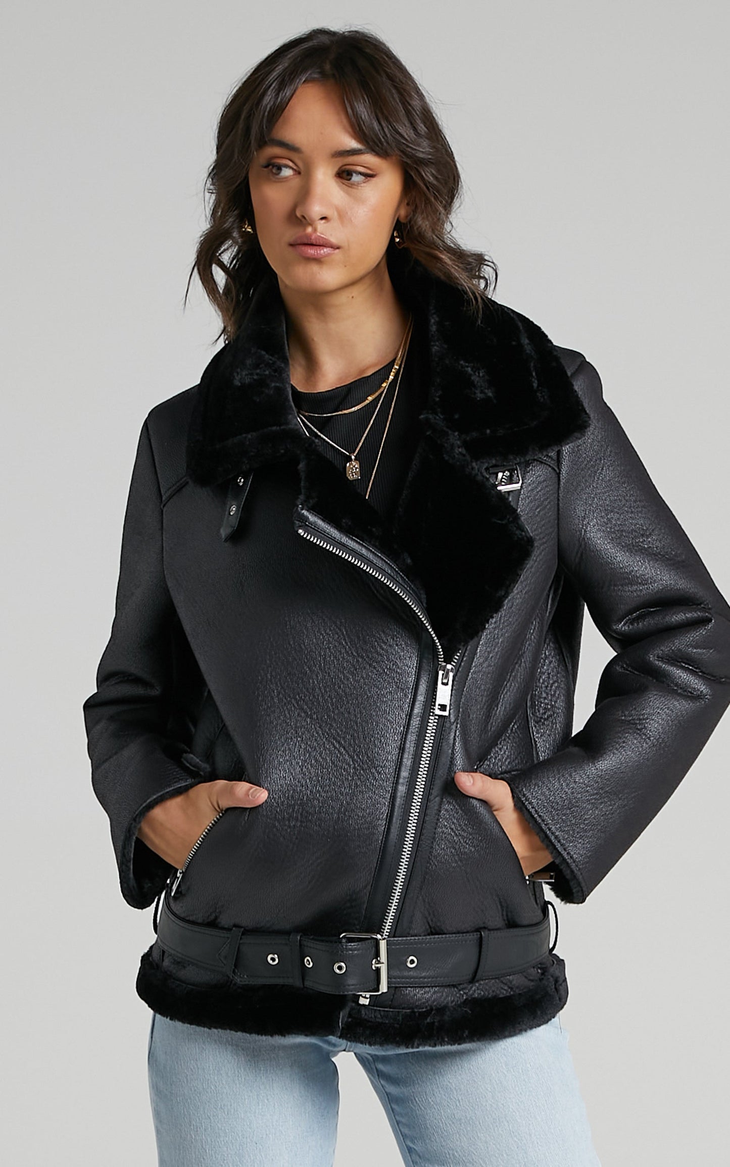 Janette Jacket in Black Leatherette