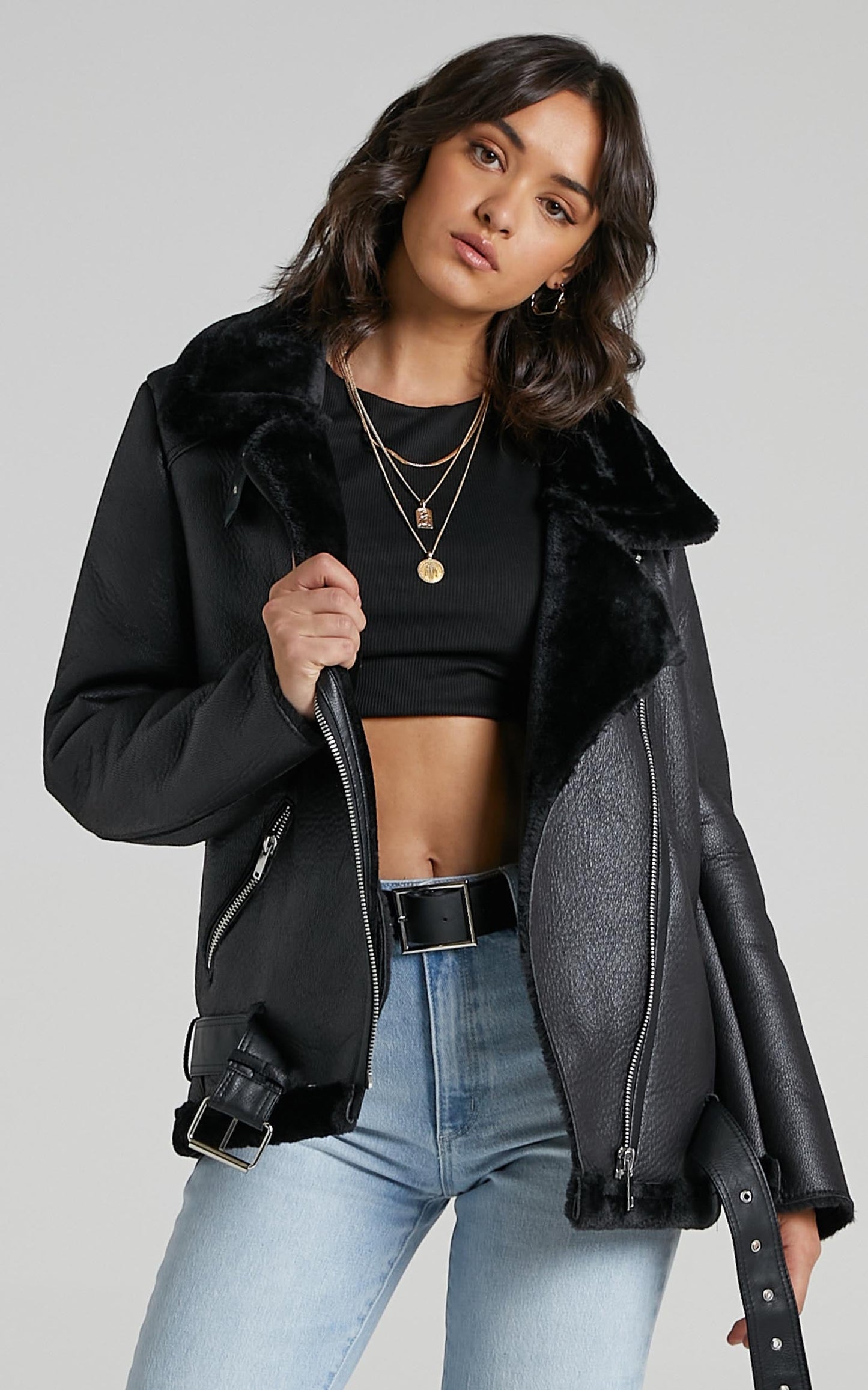 Janette Jacket in Black Leatherette