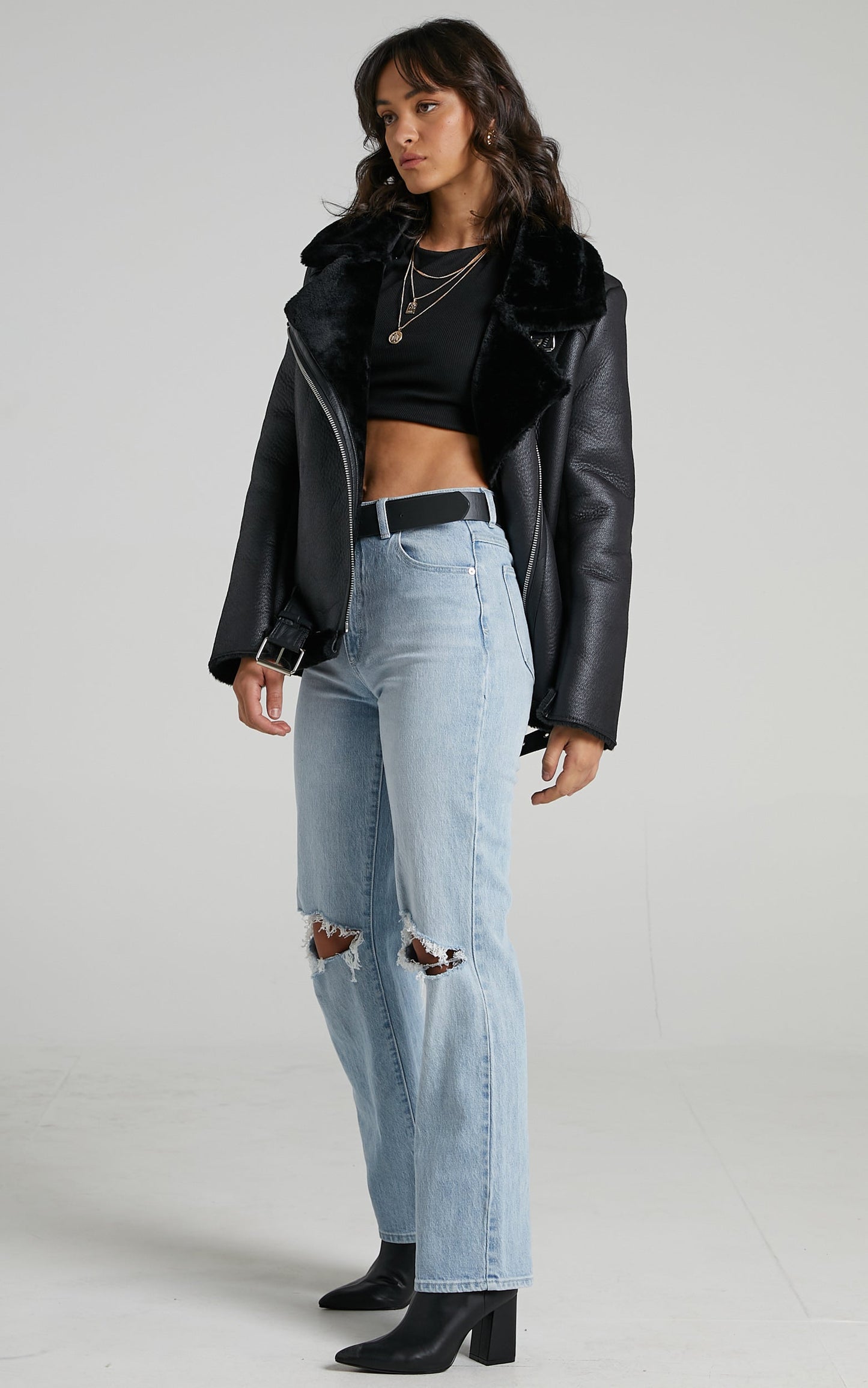 Janette Jacket in Black Leatherette