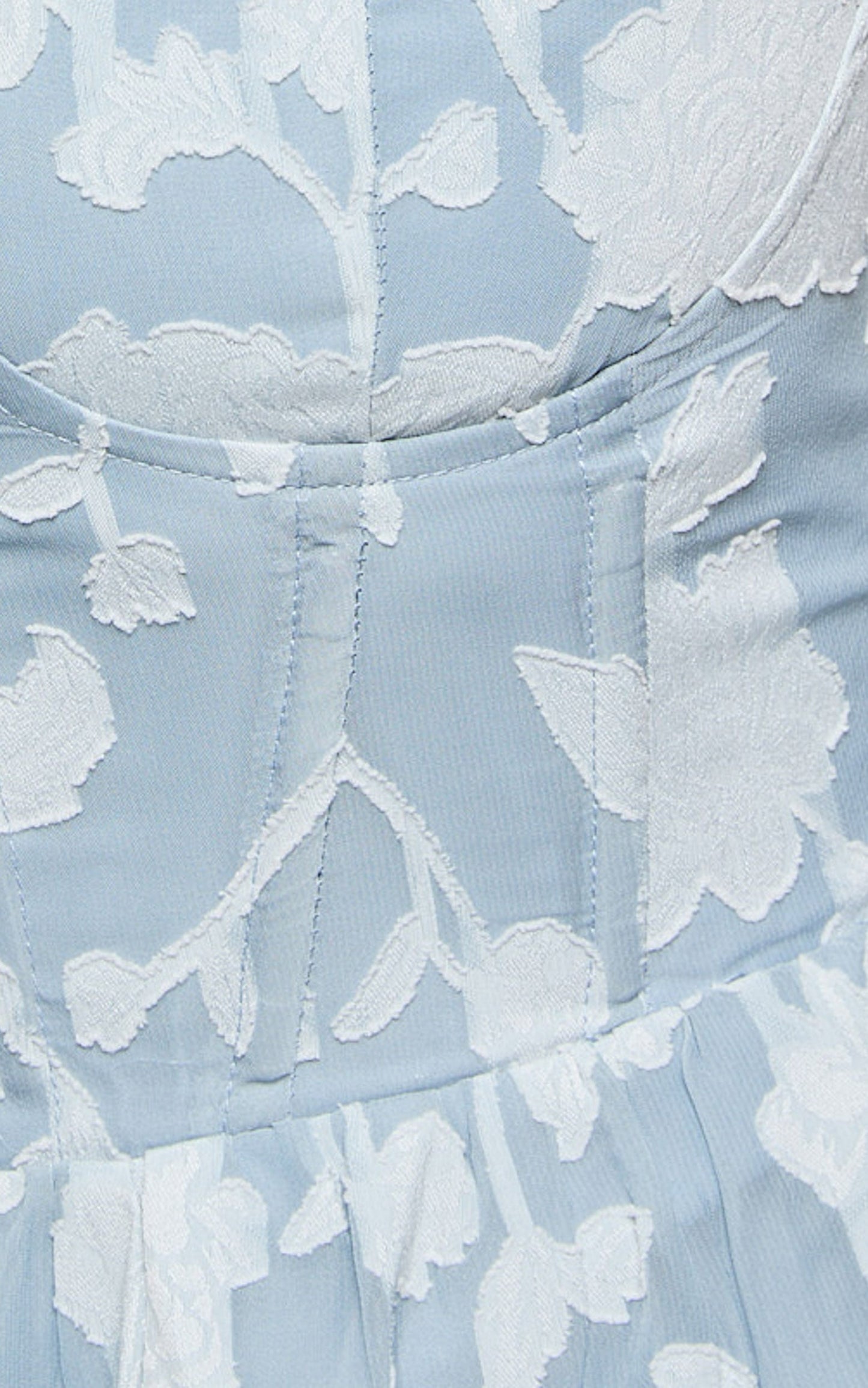Janezkie Maxi Dress - Femme Tiered Jacquard Formal Dress in Light Blue