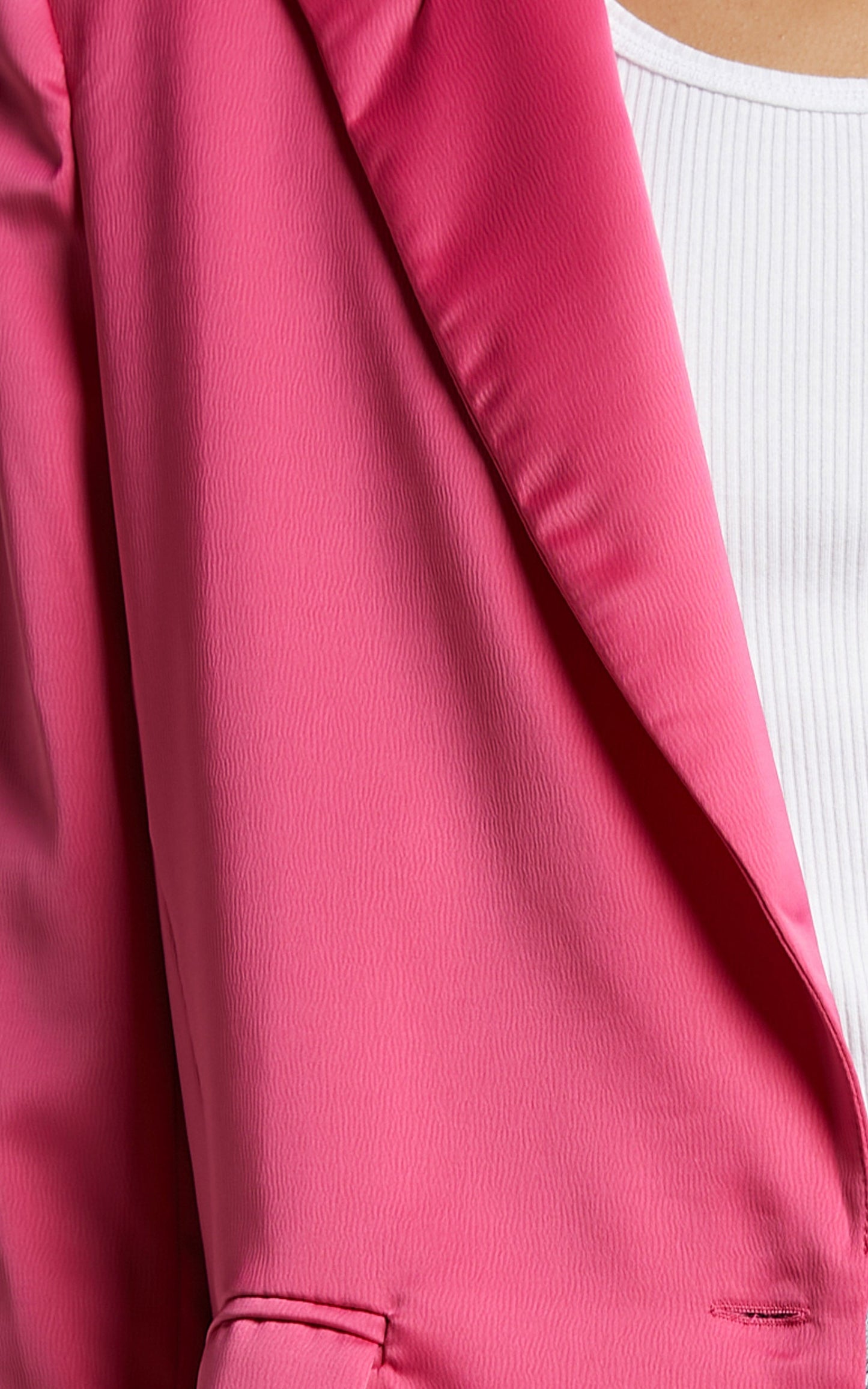 Jannie Blazer - Oversized Plunge Button Up Blazer in Pink