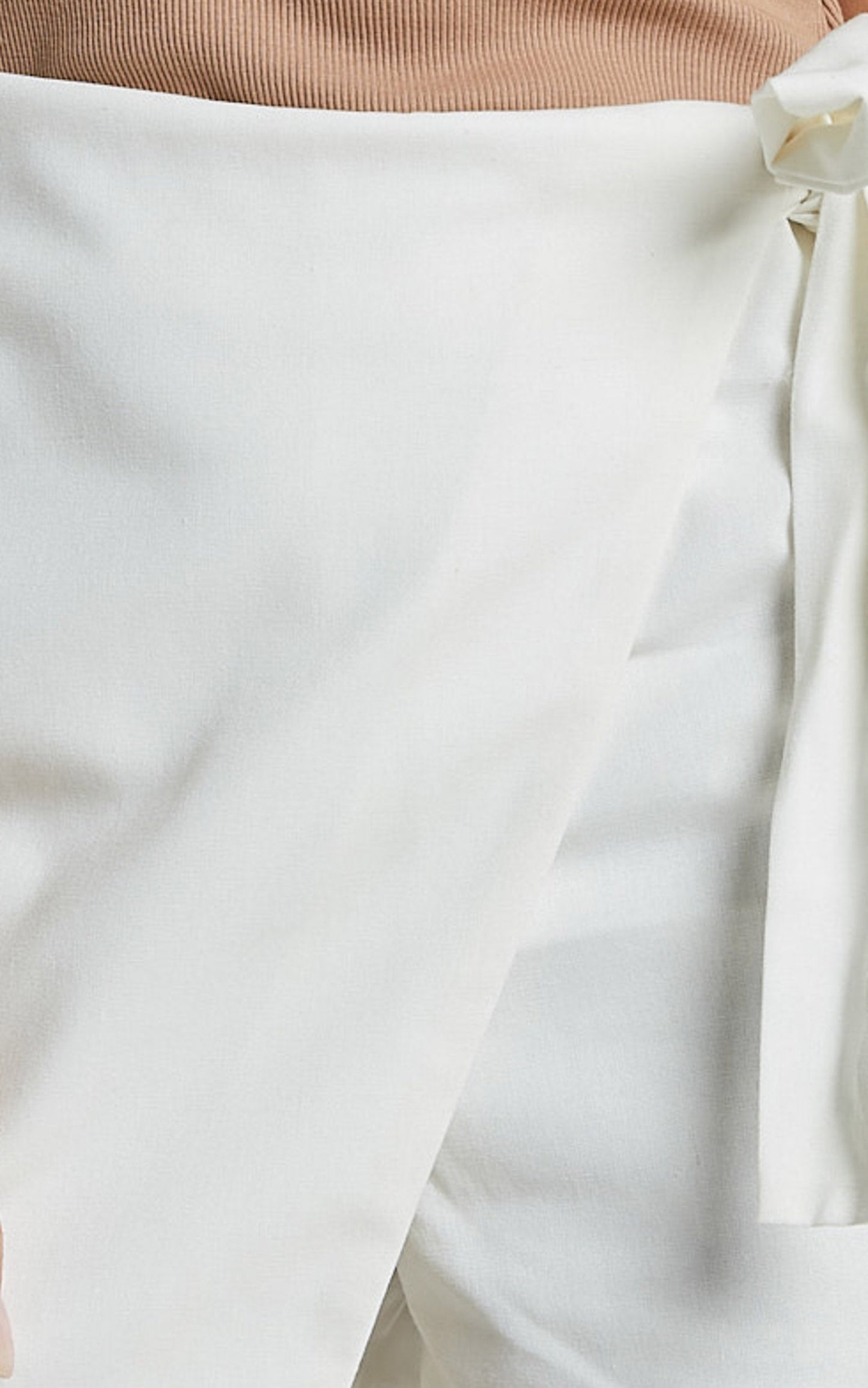 Jase Skort - Linen High Waisted Tie Wrap Skort in White