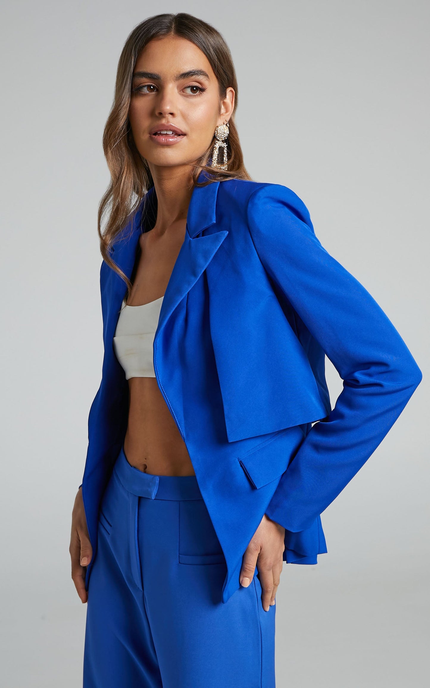 Jaxine Blazer - Storm Flap Blazer in Cobalt