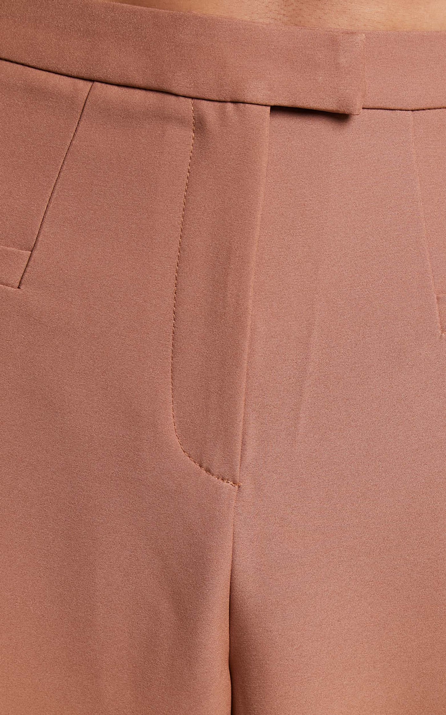 Jaxine - High Waisted Tailored Wide Leg Trousers in Chestnut