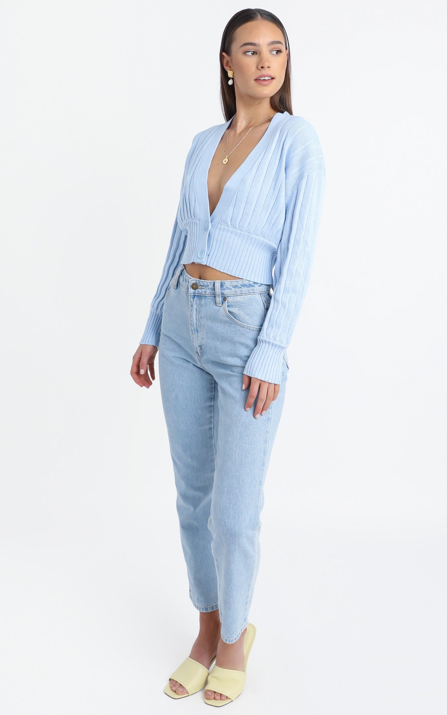 Jayce Knit Cardigan in Blue
