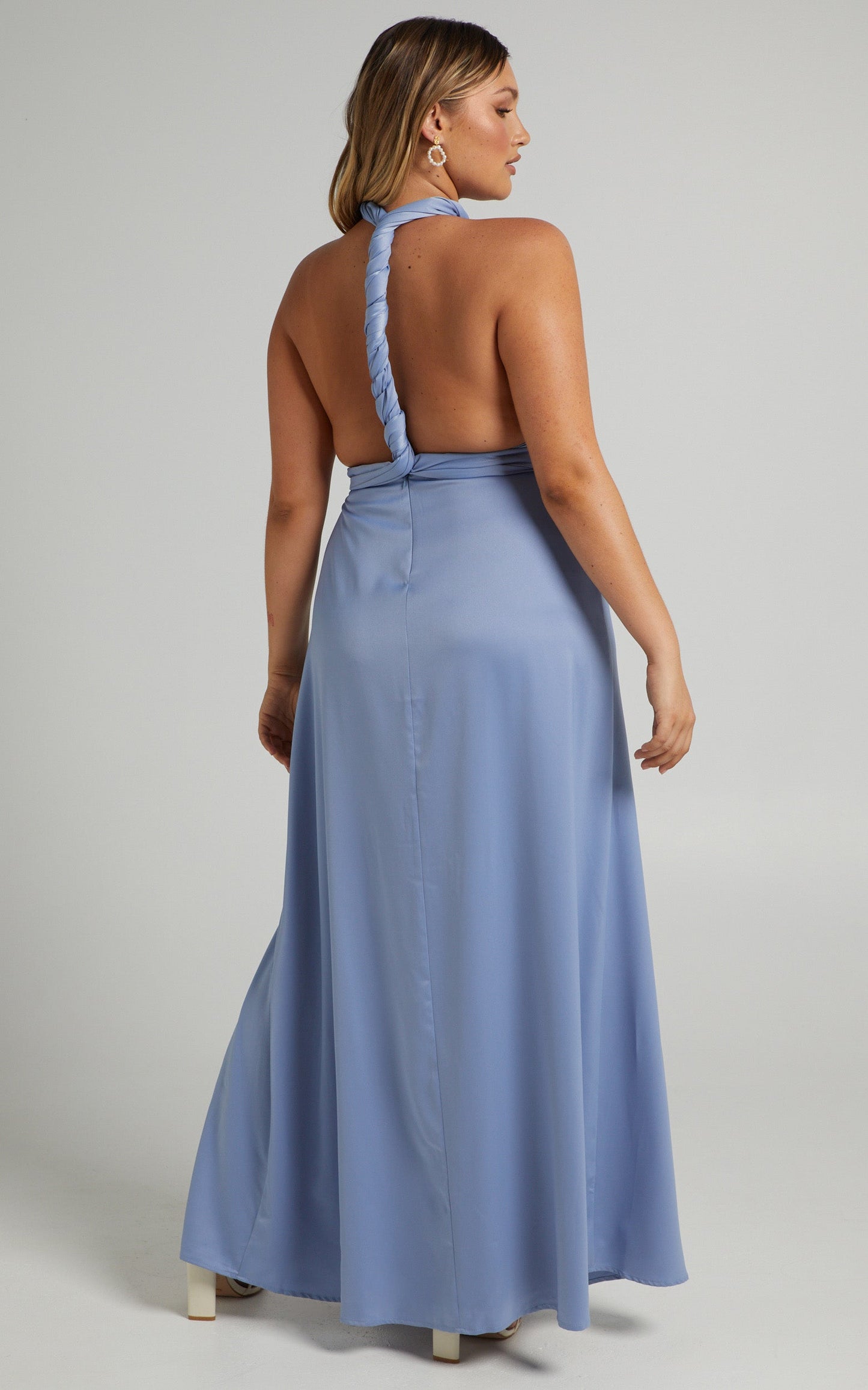 Whimsical Dream Multi Tie Maxi Dress in Cornflower Blue