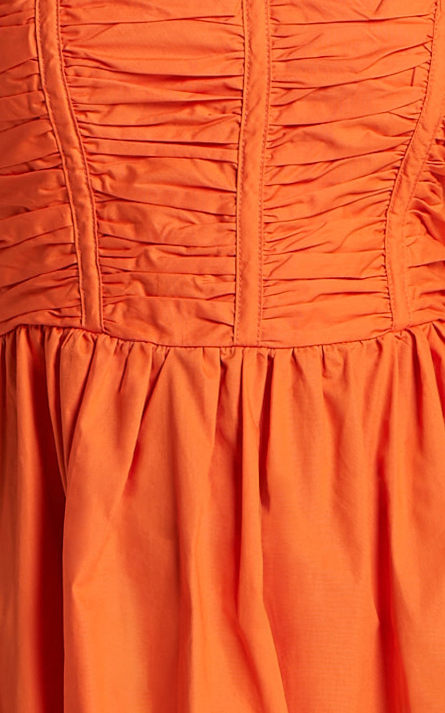 Jellina Mini Dress - Short Puff Sleeve Ruched Bodice Dress in Orange