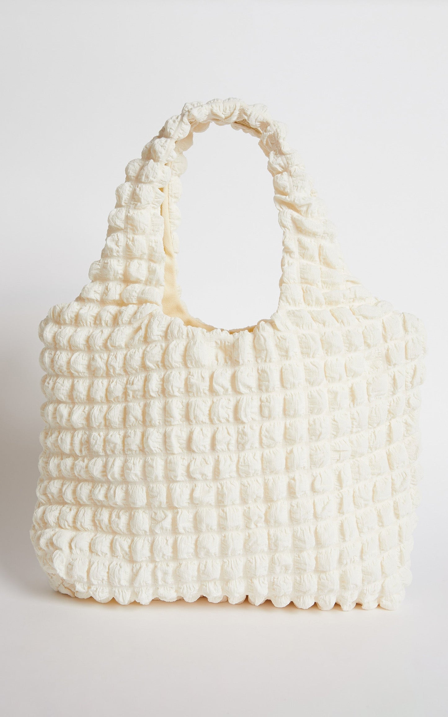 Jenevera Bag - Quilted Puff Bag in White