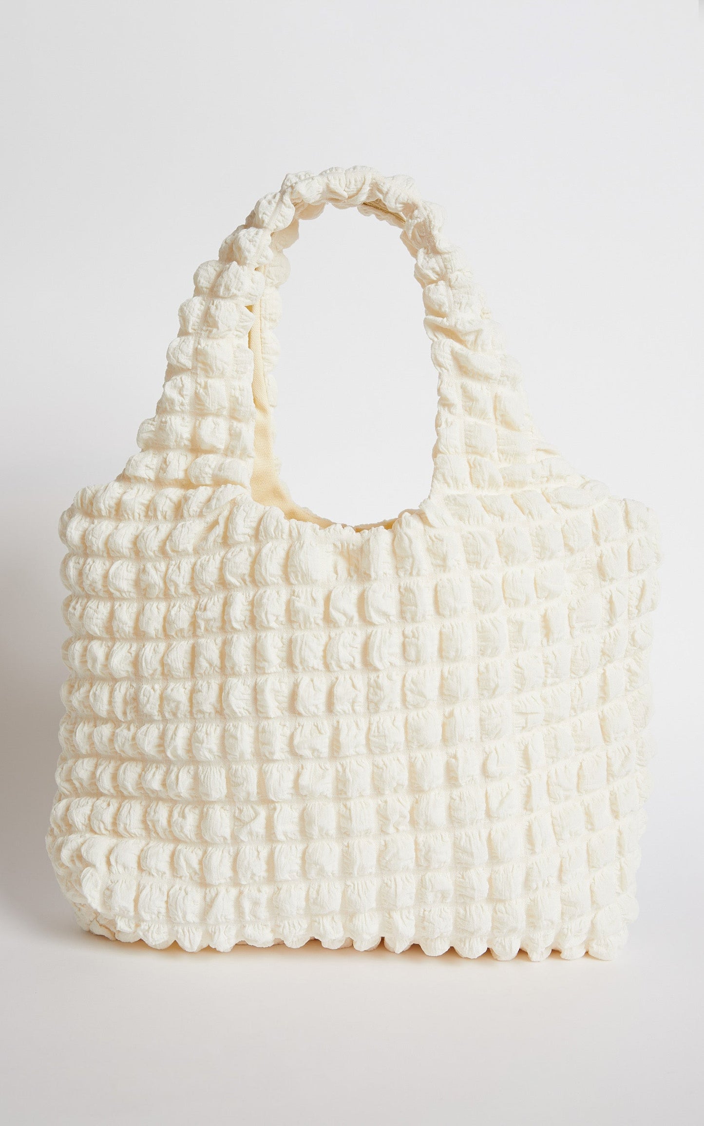 Jenevera Bag - Quilted Puff Bag in White