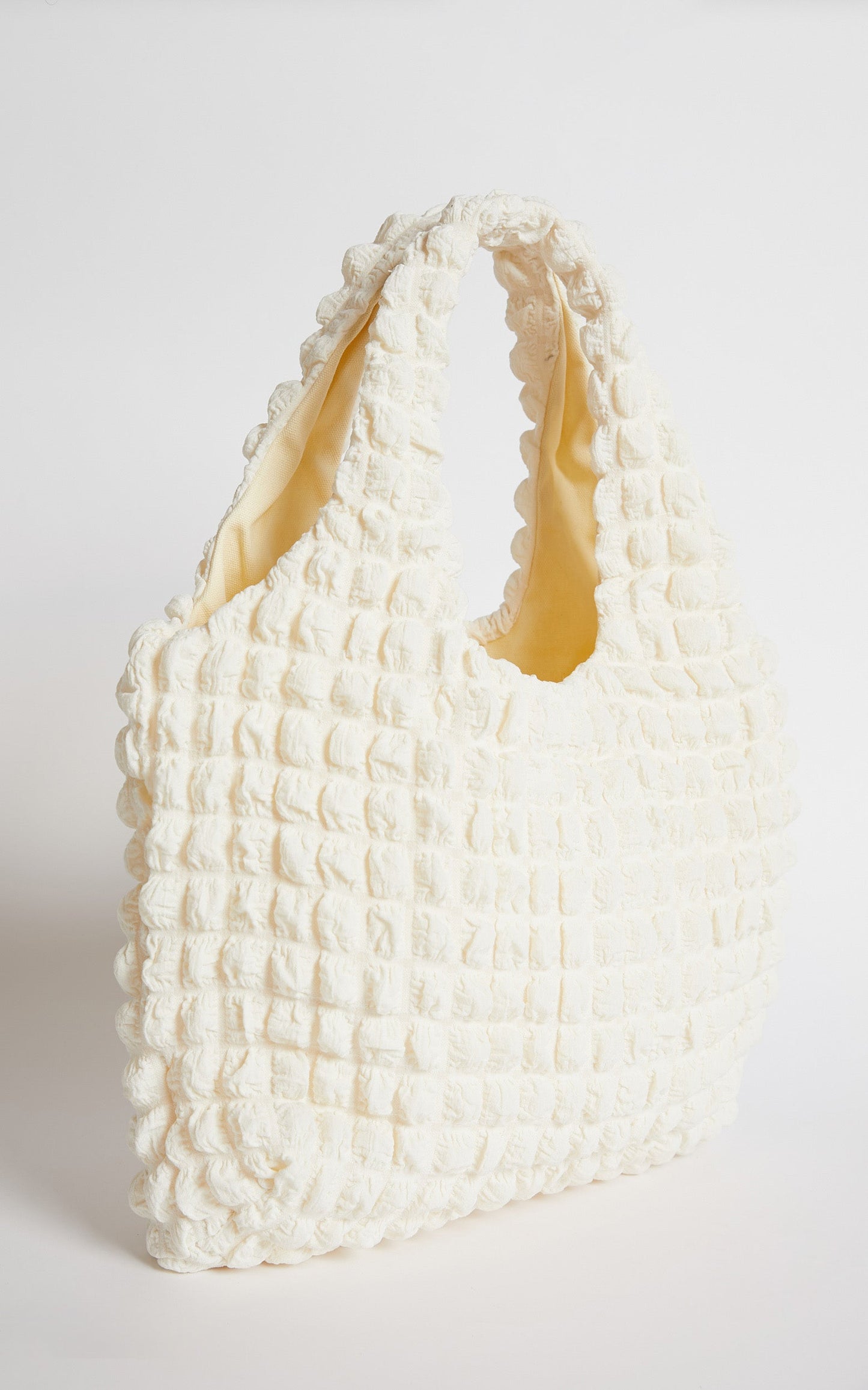 Jenevera Bag - Quilted Puff Bag in White