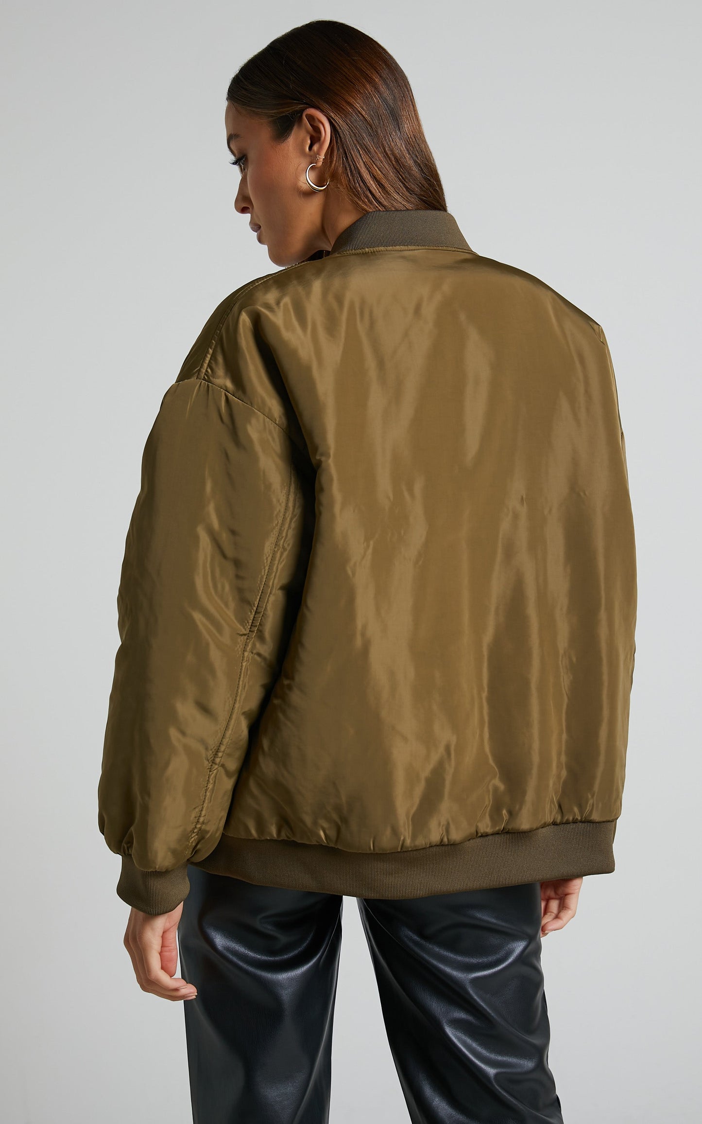 Jescinta Jacket - Oversized Bomber Jacket in Olive