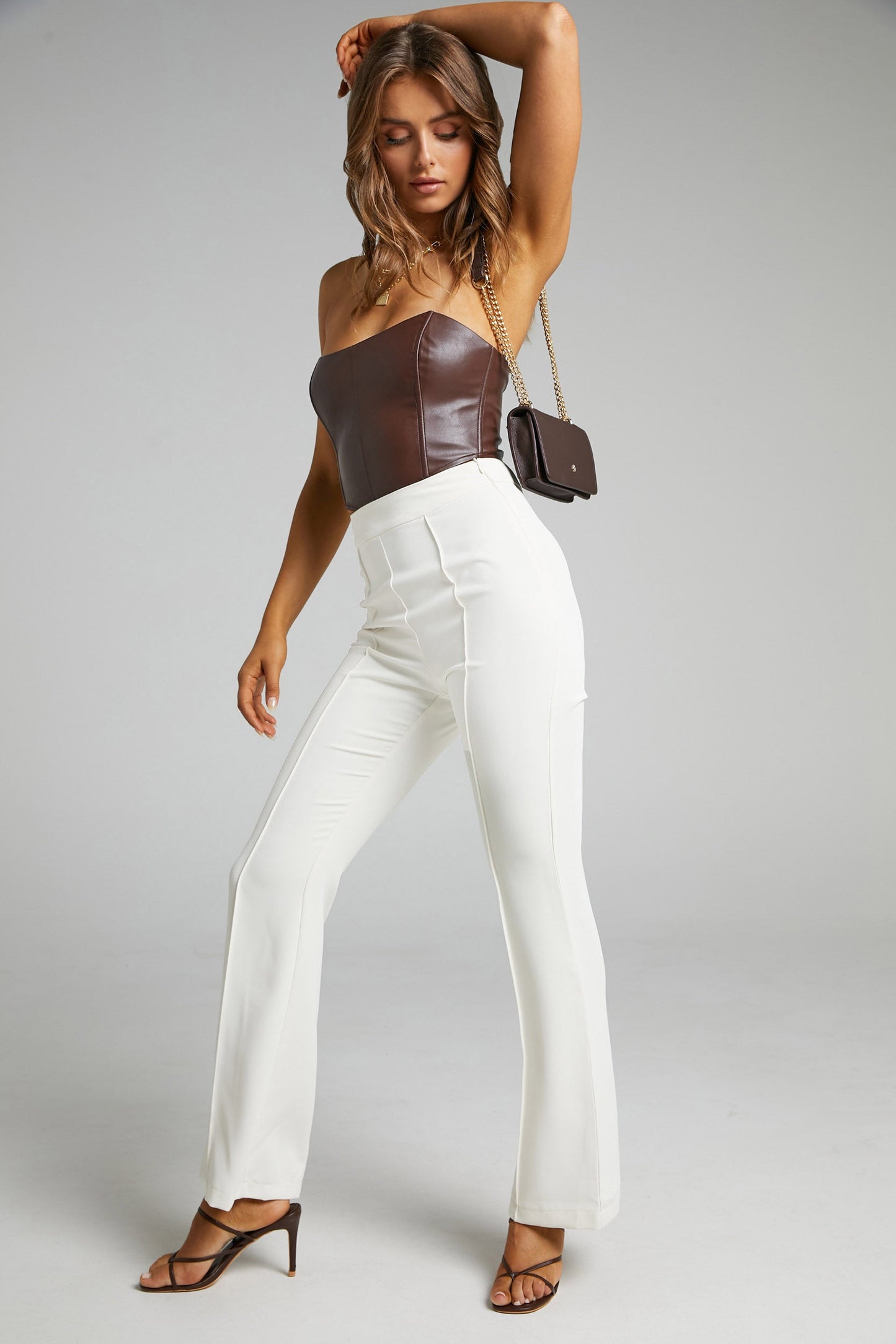 Jessa Pants - High Waisted Pants in Stone