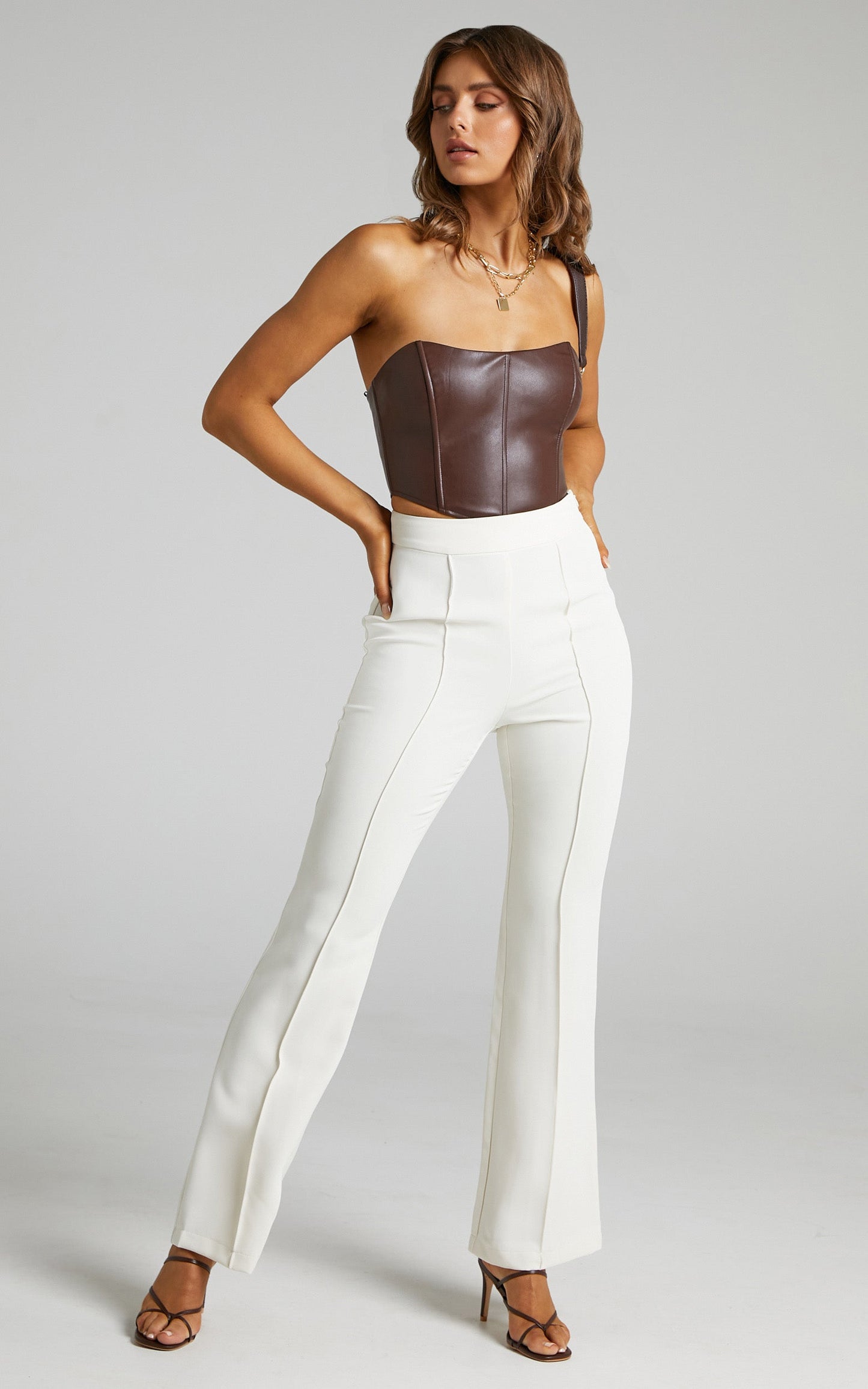 Jessa Pants - High Waisted Pants in Stone