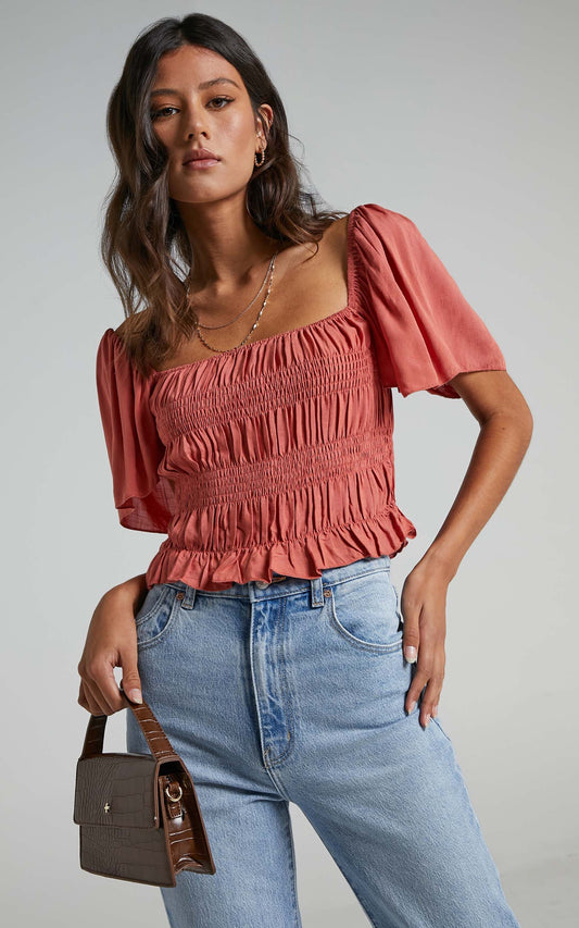 Jessalyn Top in Rust