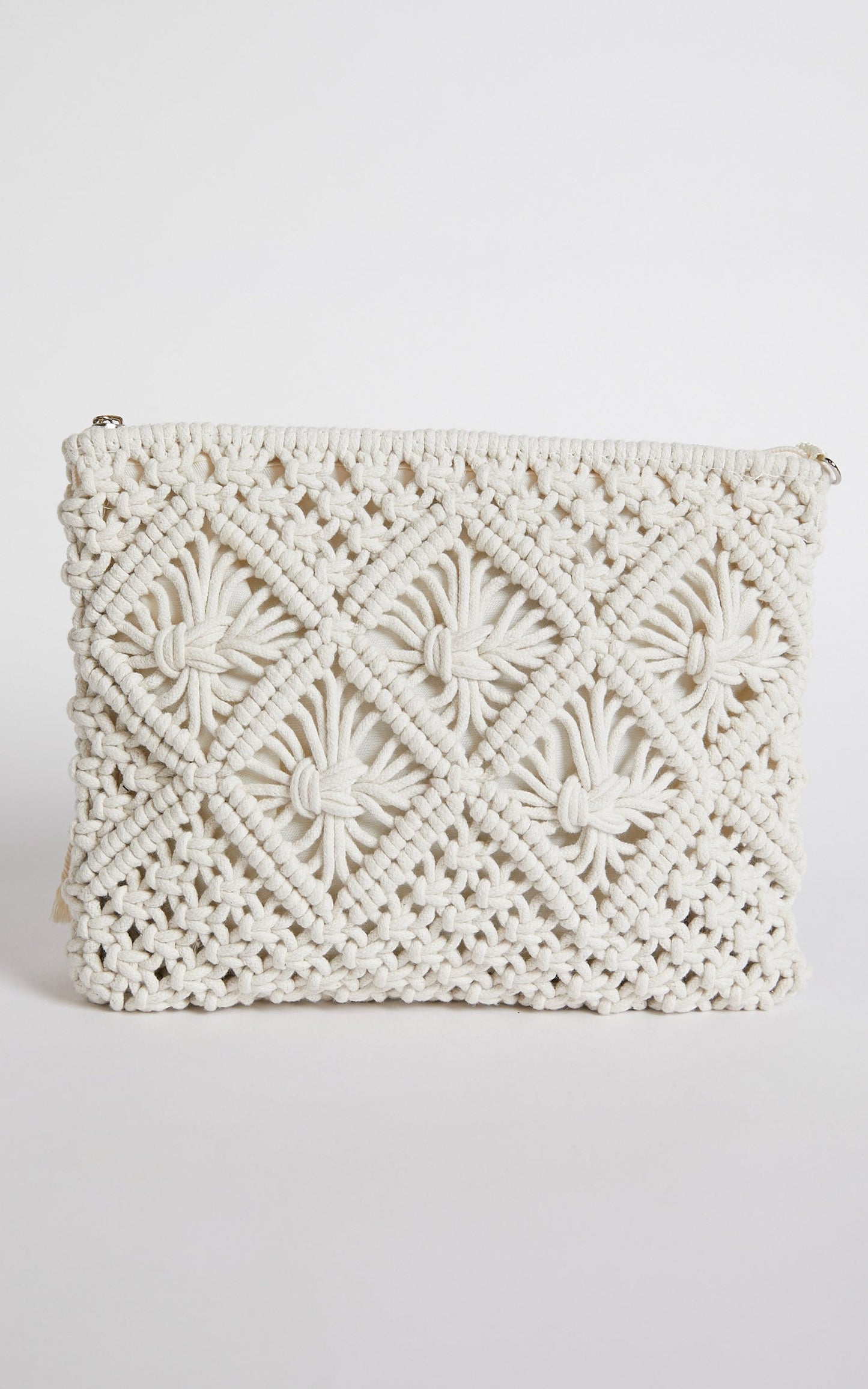 Jeziel Bag - Crochet Clutch Bag in Cream