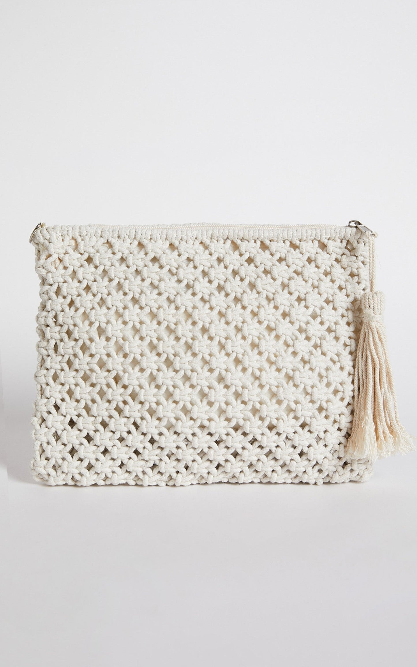 Jeziel Bag - Crochet Clutch Bag in Cream