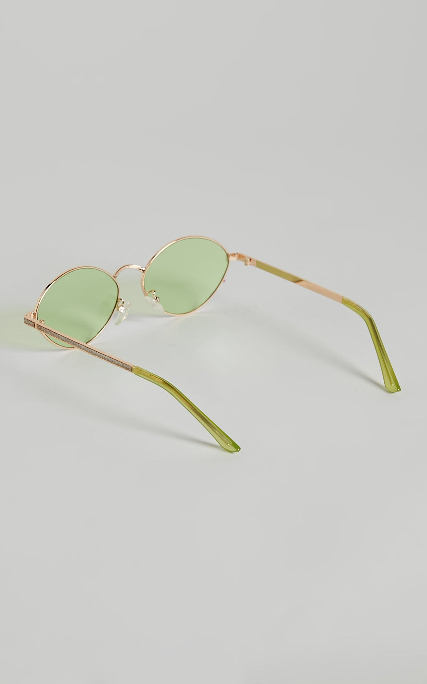 Jilyan Sunglasses - Retro Almond Oval Tinted Sunglasses in Lime