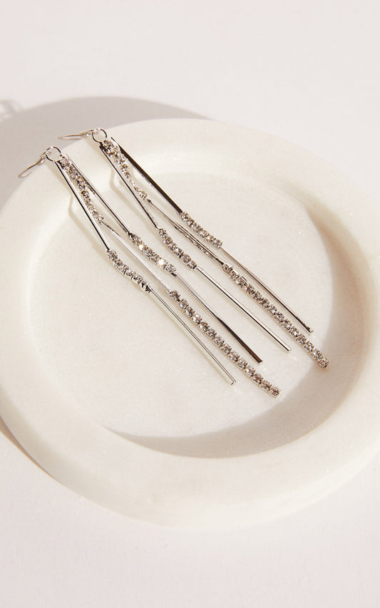 Jimlyn Multi Strand Drop Earrings in Diamante