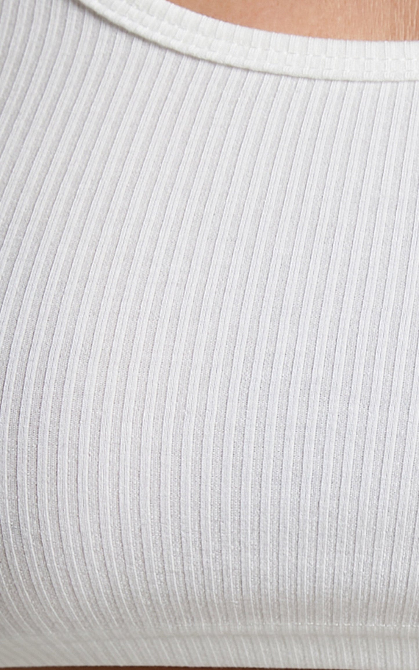 Joena Top - Ribbed Tank Top in White