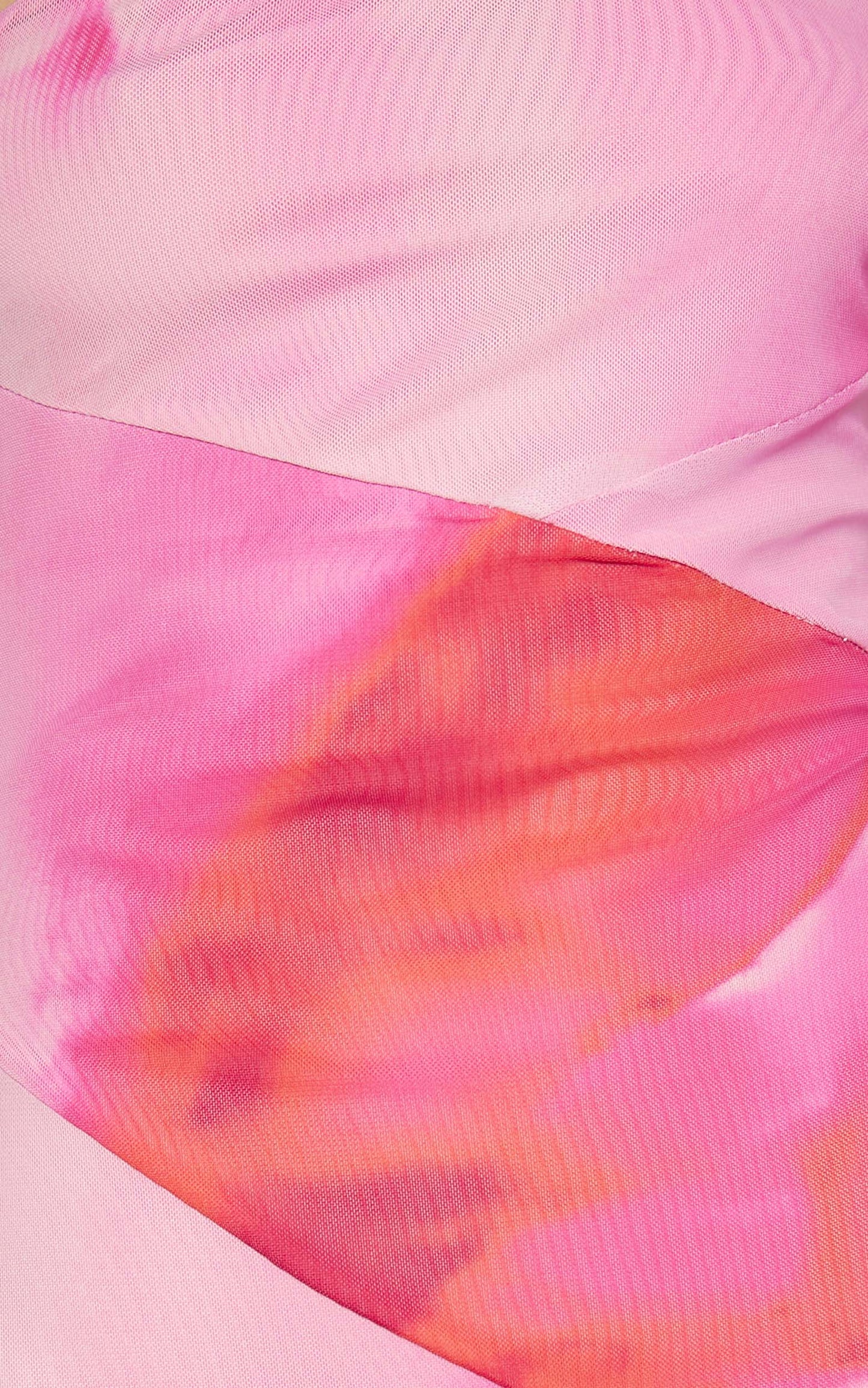 Johanne Midi Dress - Side Slit Bodycon Dress in Pink Blur Print