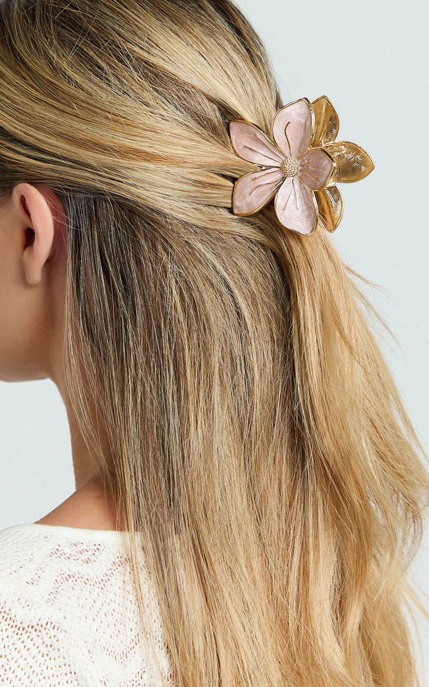 Jolene Enamel Hair Clip in Pink