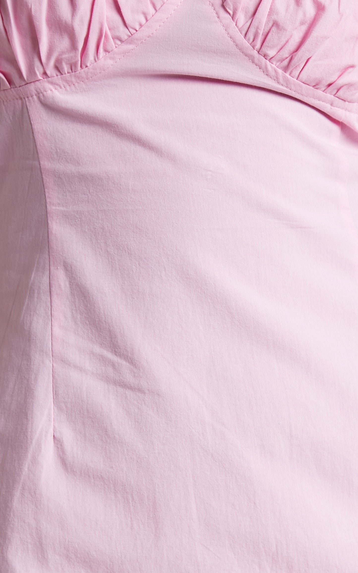 Jordonia Mini Dress - Gathered Bust Cotton Dress in Pink