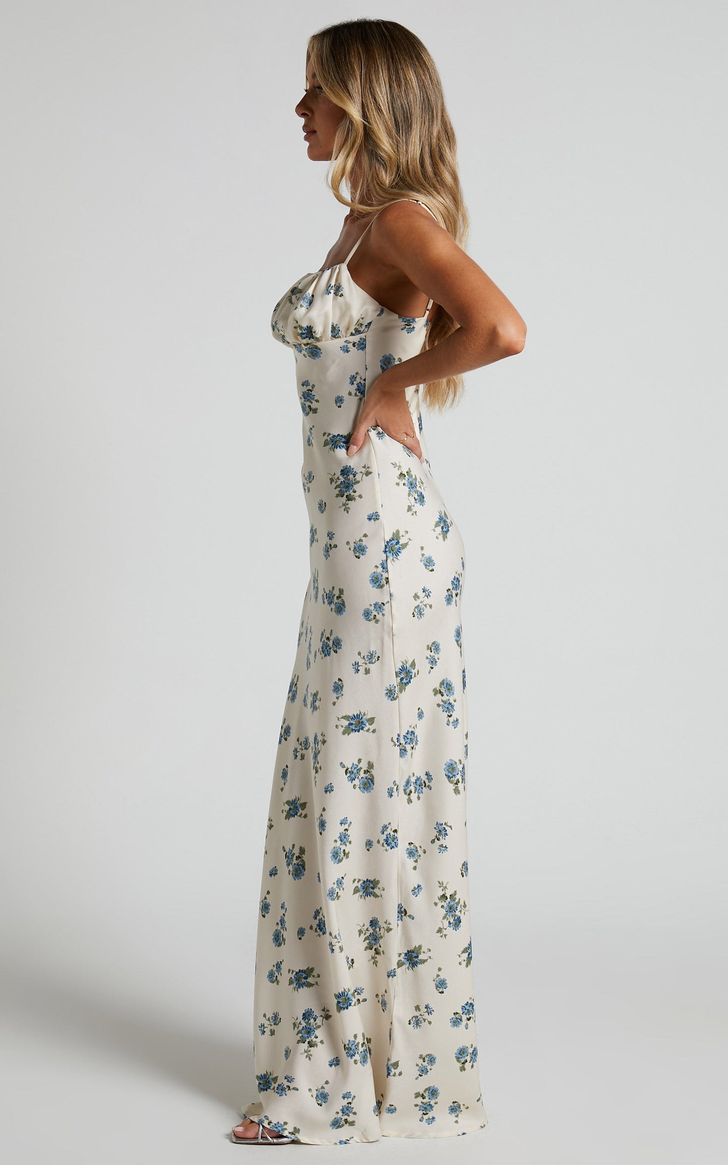 Jorhian Maxi Dress - Underbust Low Back Slip Dress in Cream