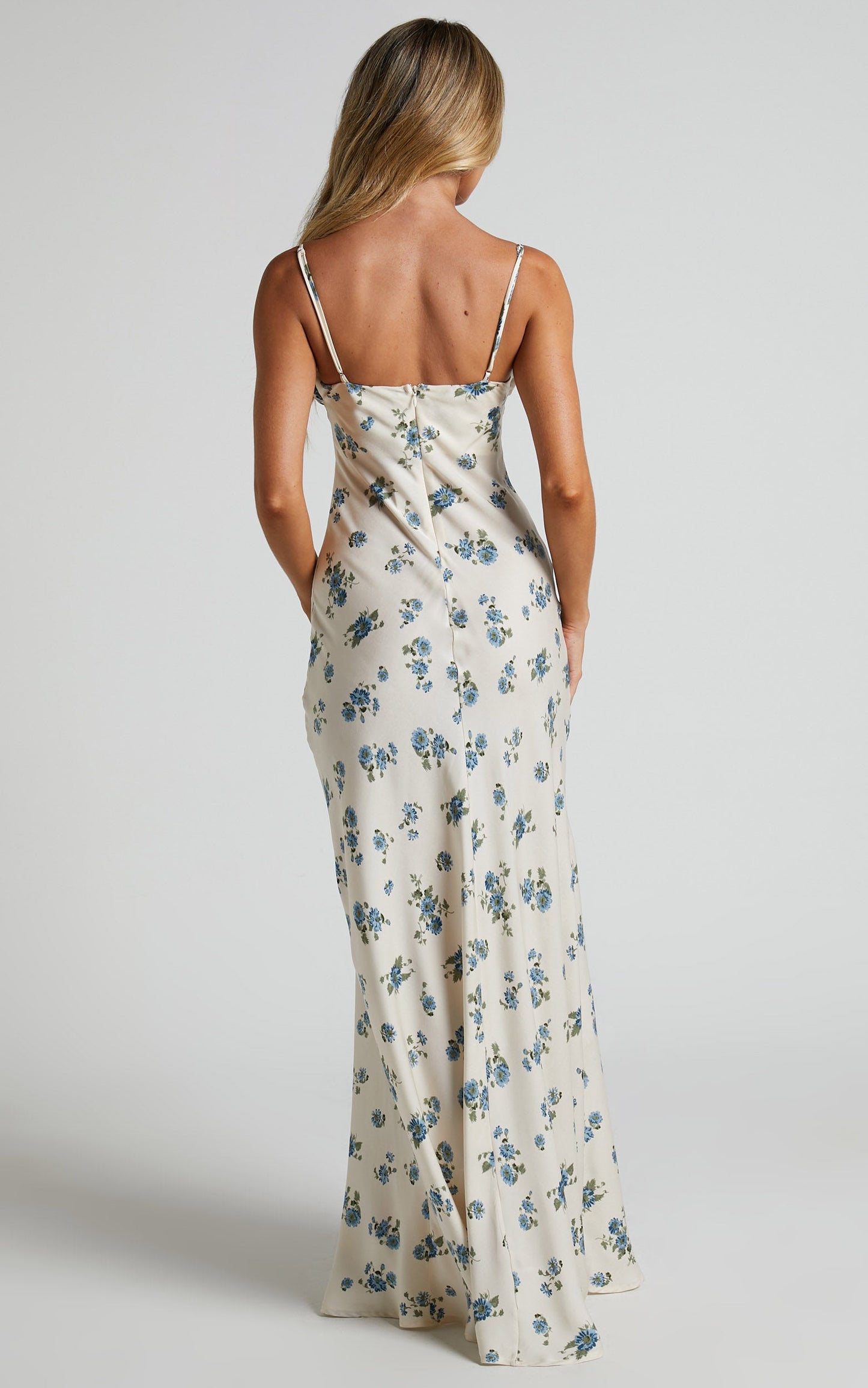 Jorhian Maxi Dress - Underbust Low Back Slip Dress in Cream
