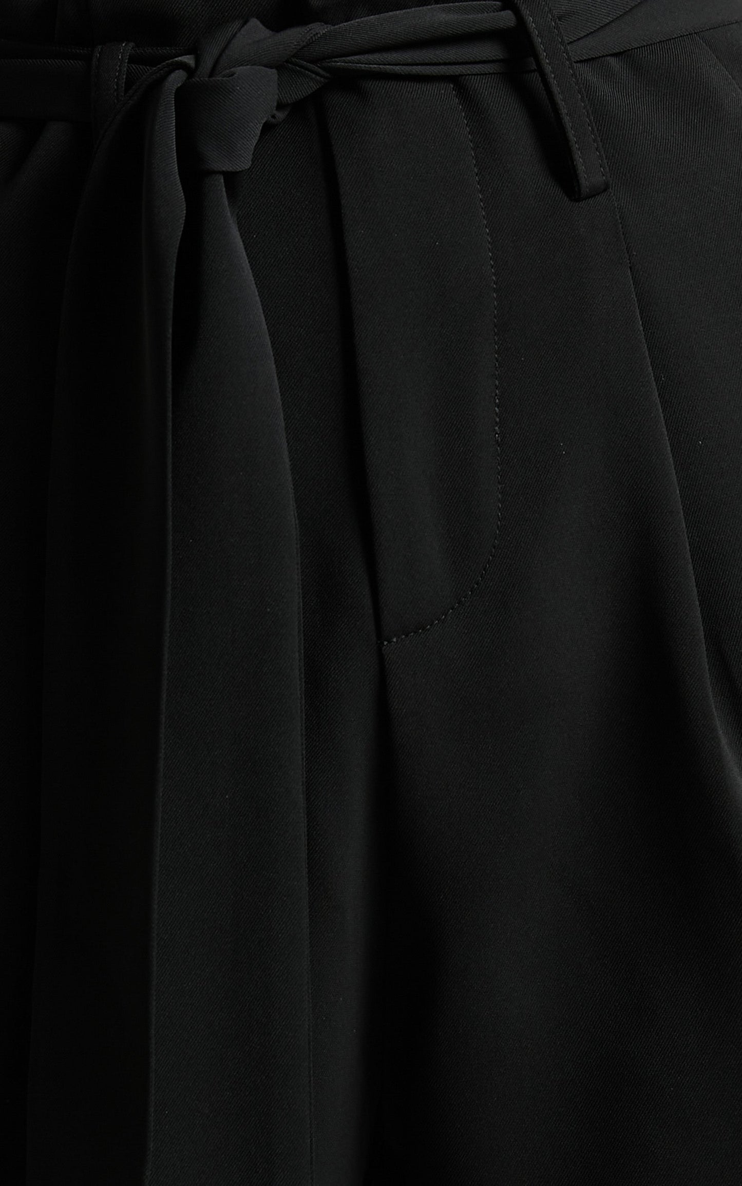 Jorvie Drape Tie Front Pants in Black