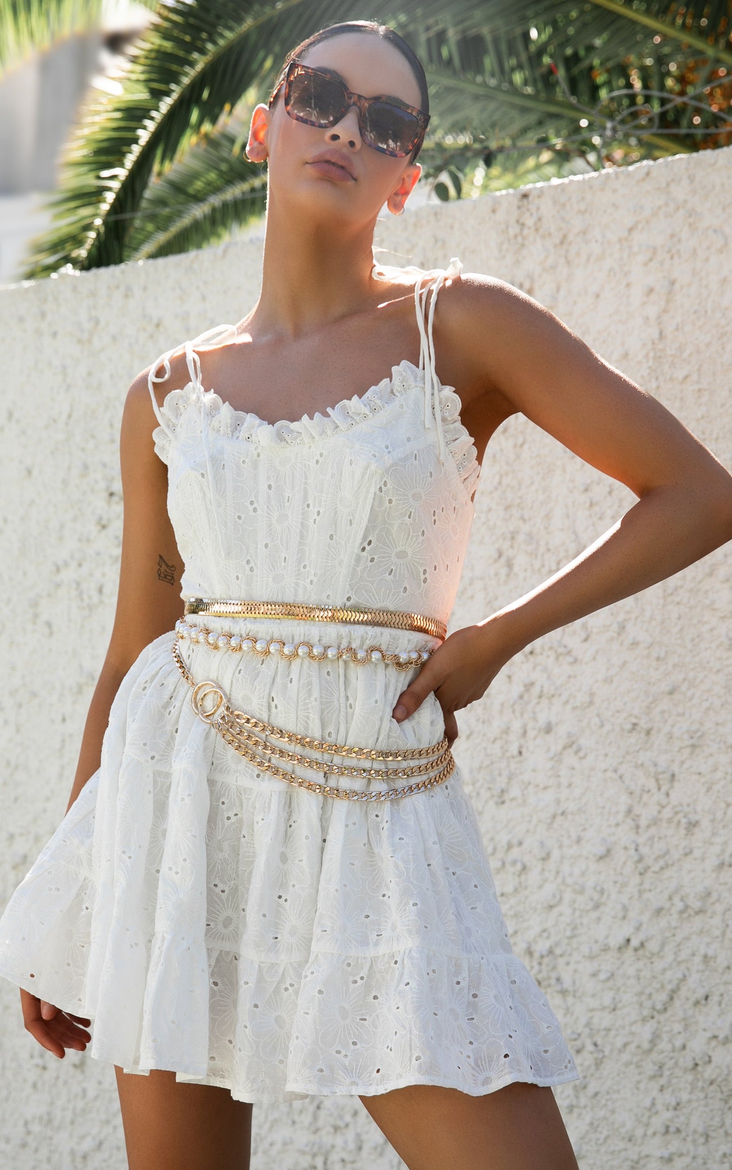 Jovanie Mini Dress - Corset Dress in White