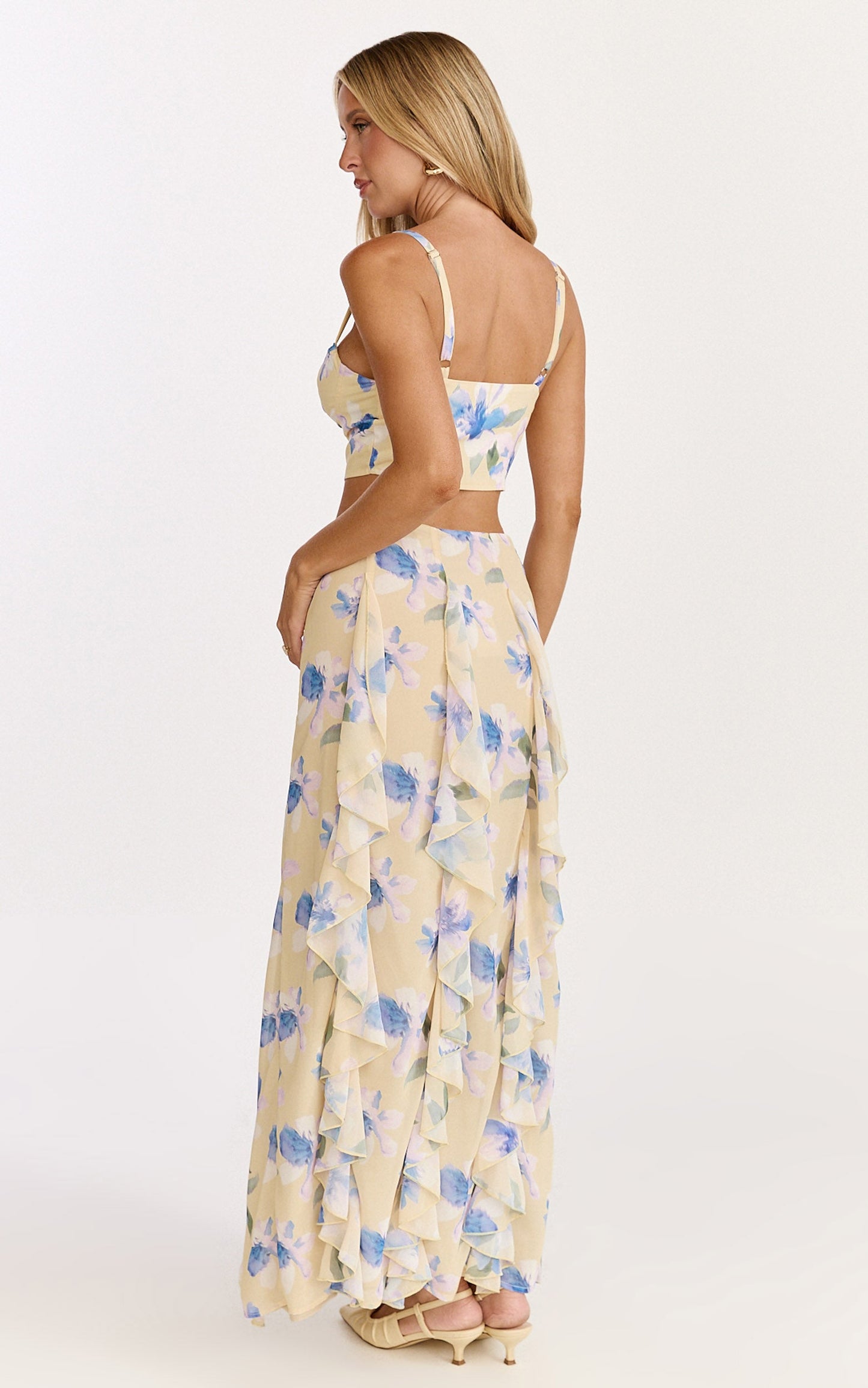 Juliette Maxi Skirt - Floral Print Ruffle Skirt in Femme Floral Print