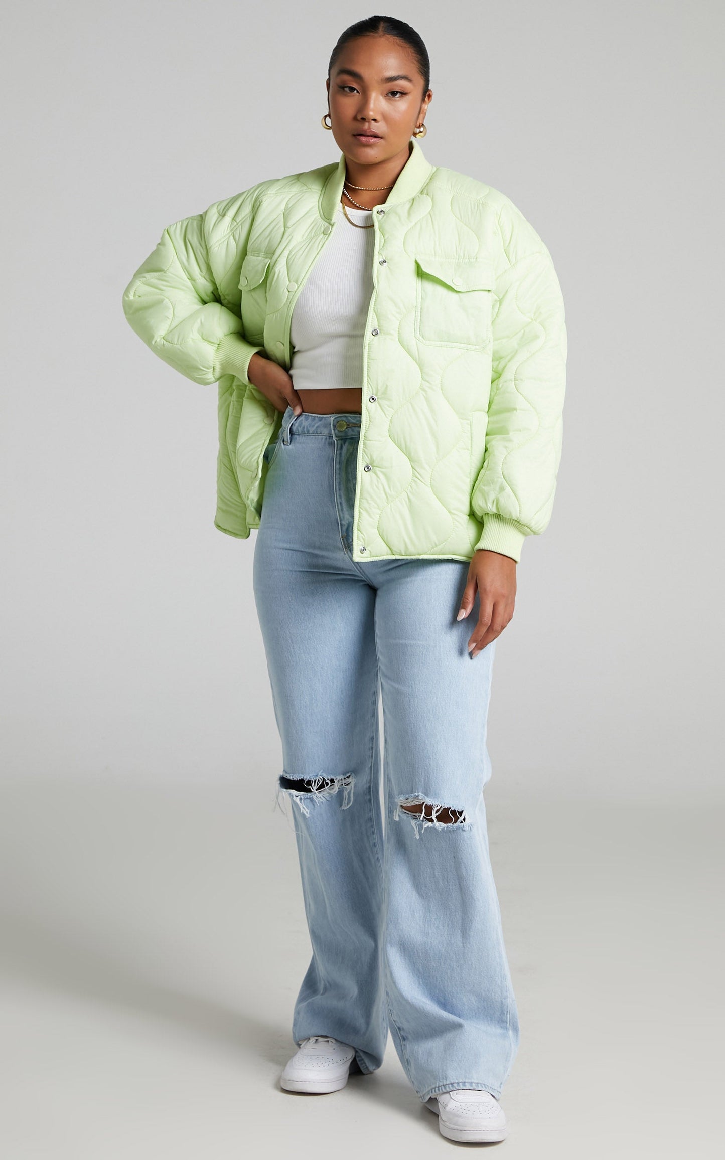 Junoo Puffer Jacket in Lime