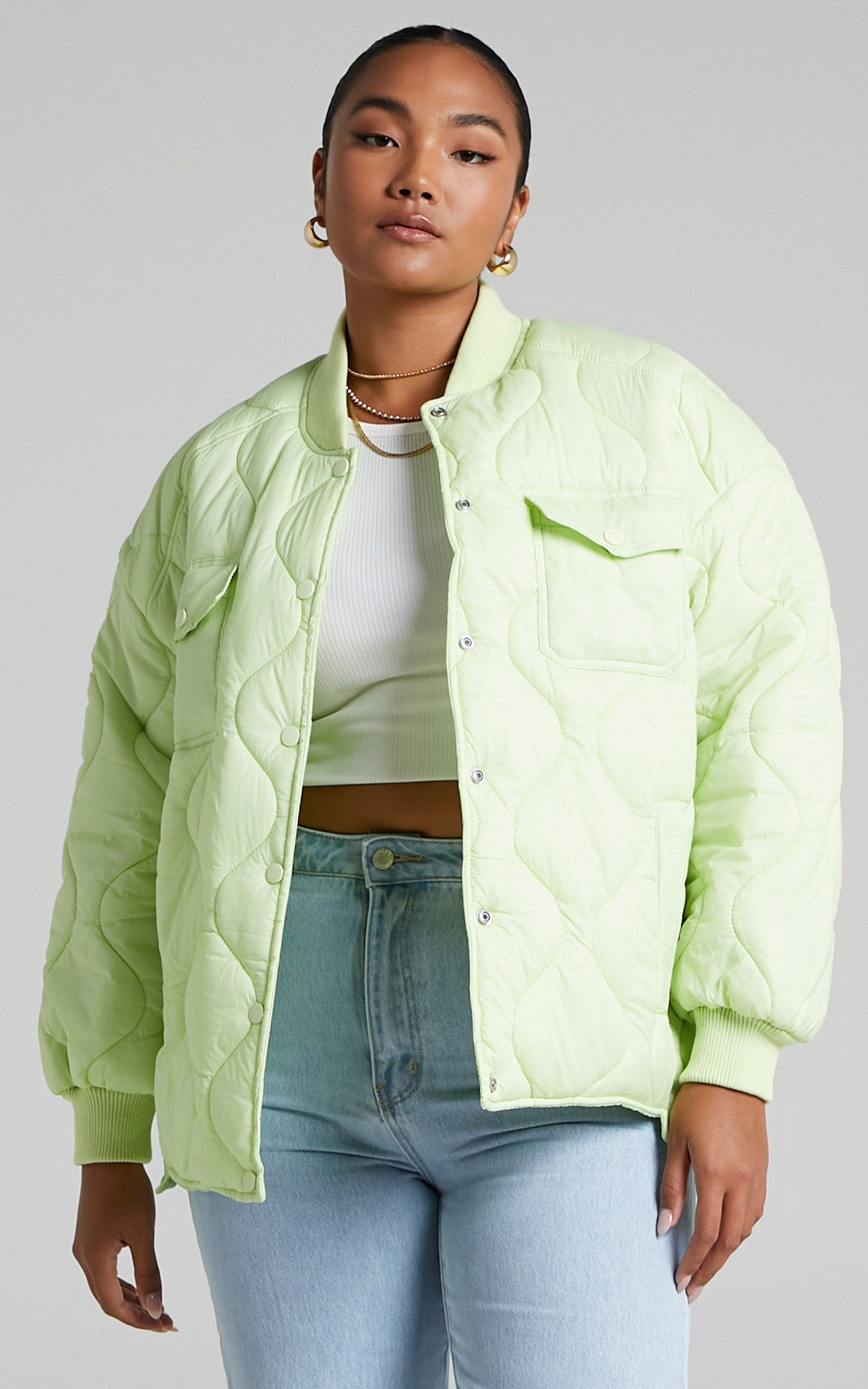 Junoo Puffer Jacket in Lime