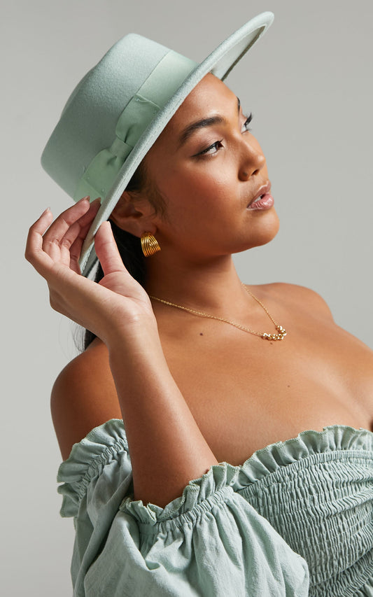 Jyoti Felt Hat in Mint