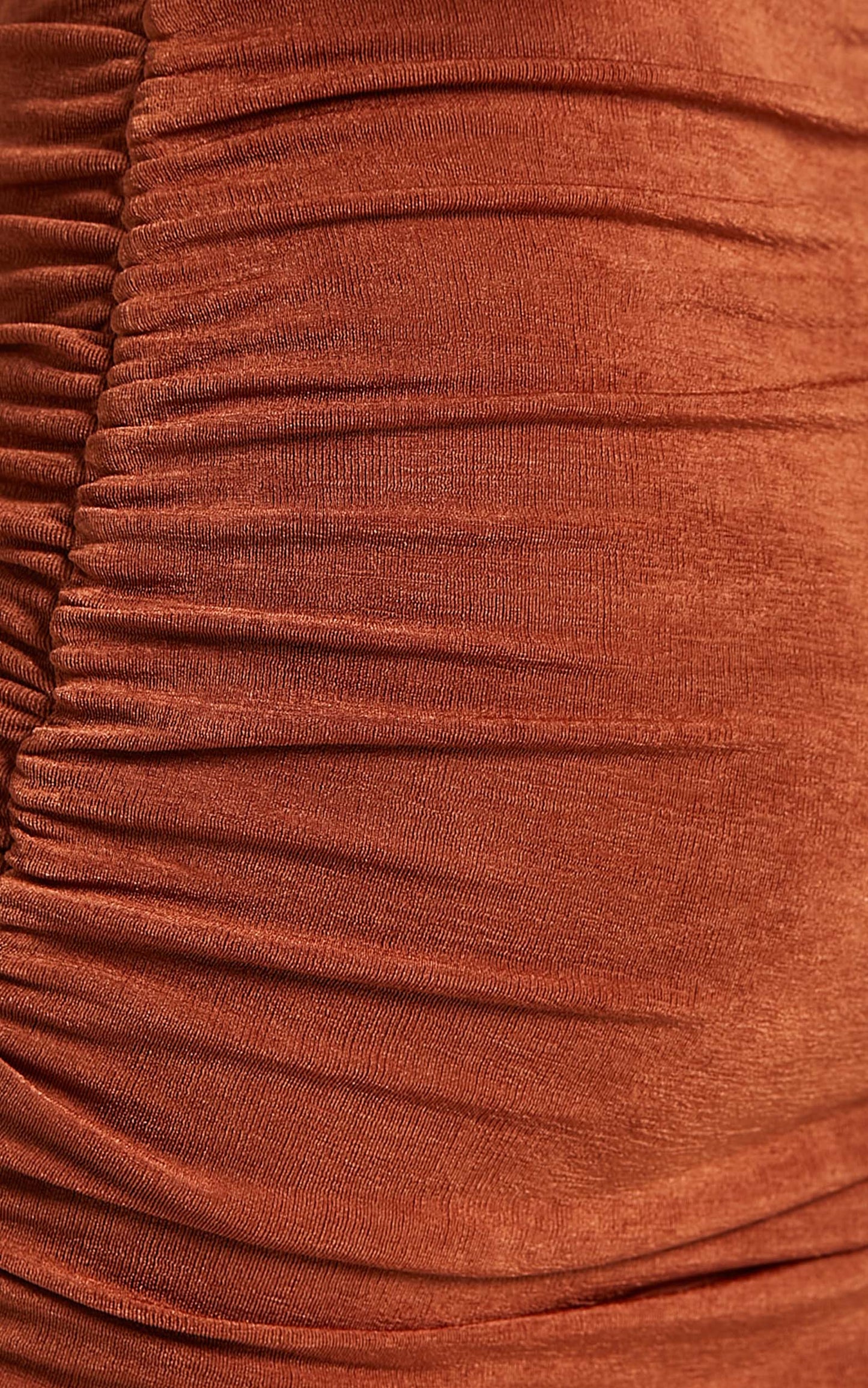 Kaitie Mini Deep V Open Front Ruched Dress in Paprika
